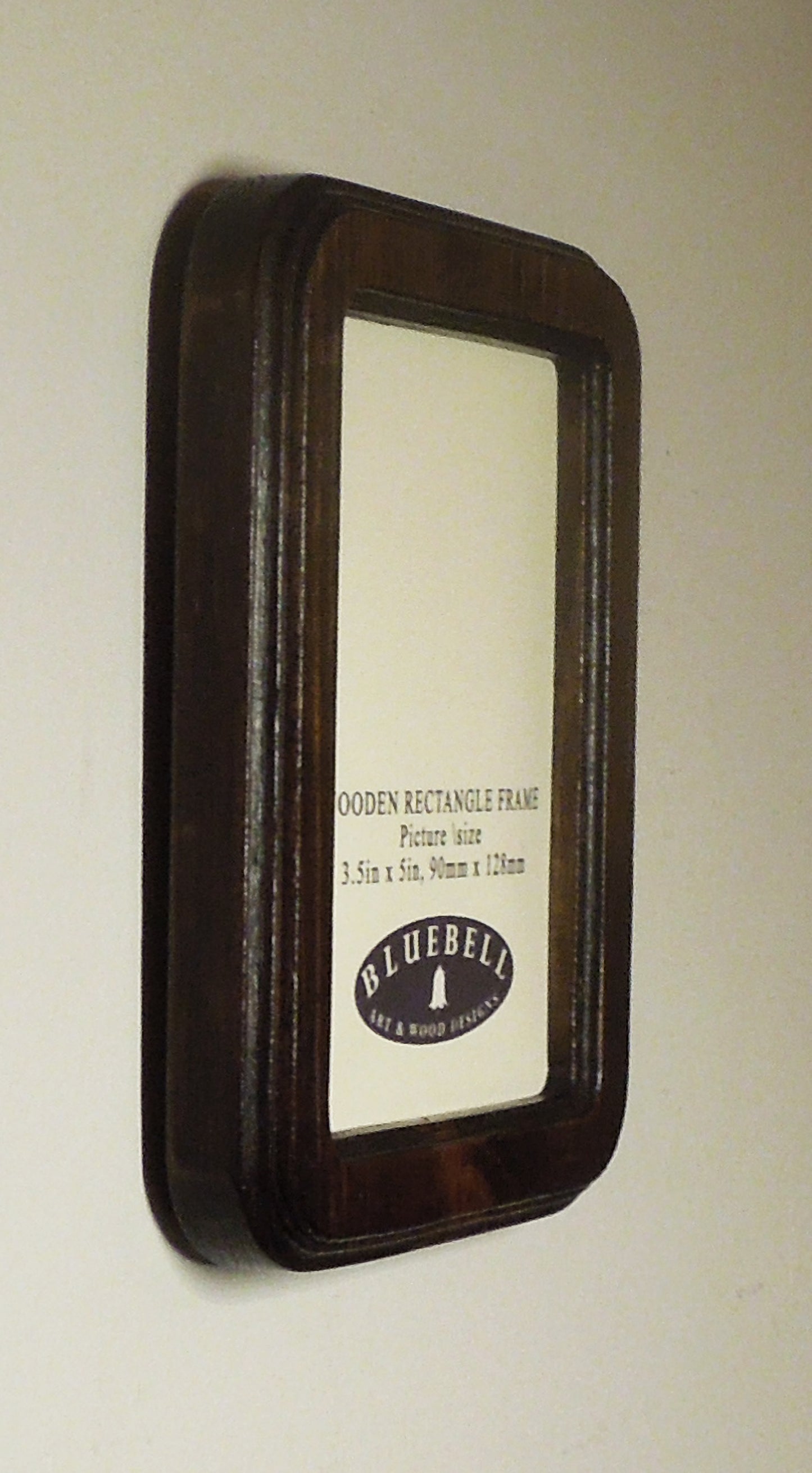 Dark Oak 3.5" x 5" Rectangle Roman Edged Handmade Wooden Photo Picture Frame