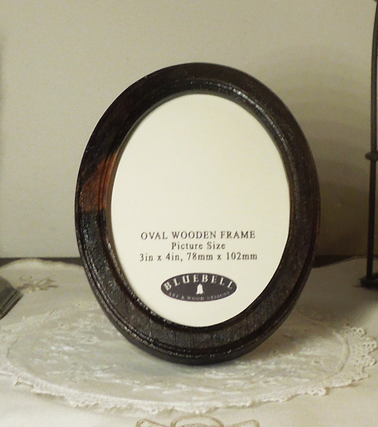 Dark Oak 3" x 4" Oval Handmade Wooden Photo Picture Frame