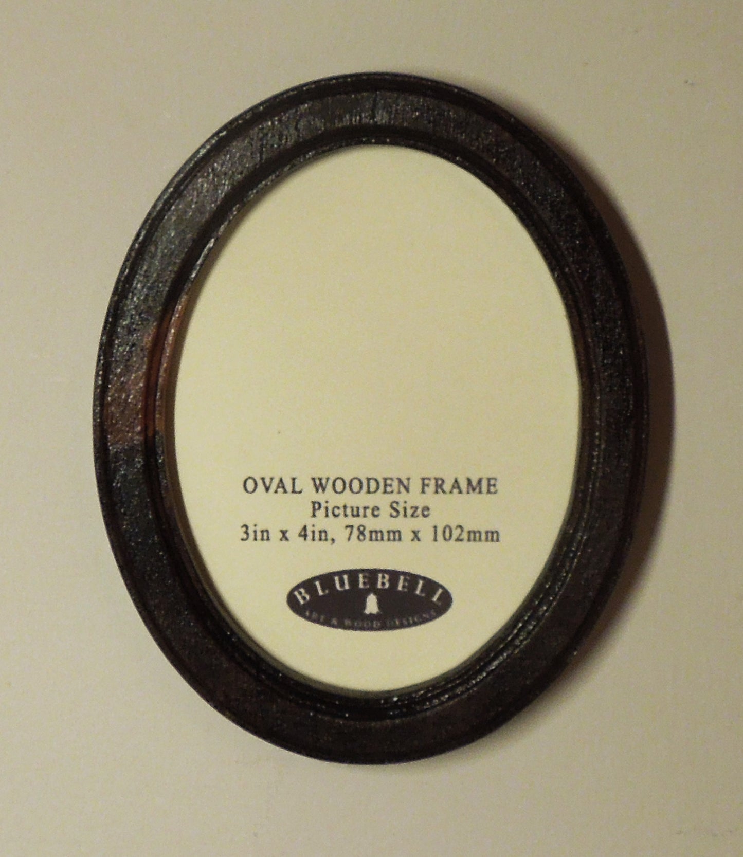 Dark Oak 3" x 4" Oval Handmade Wooden Photo Picture Frame