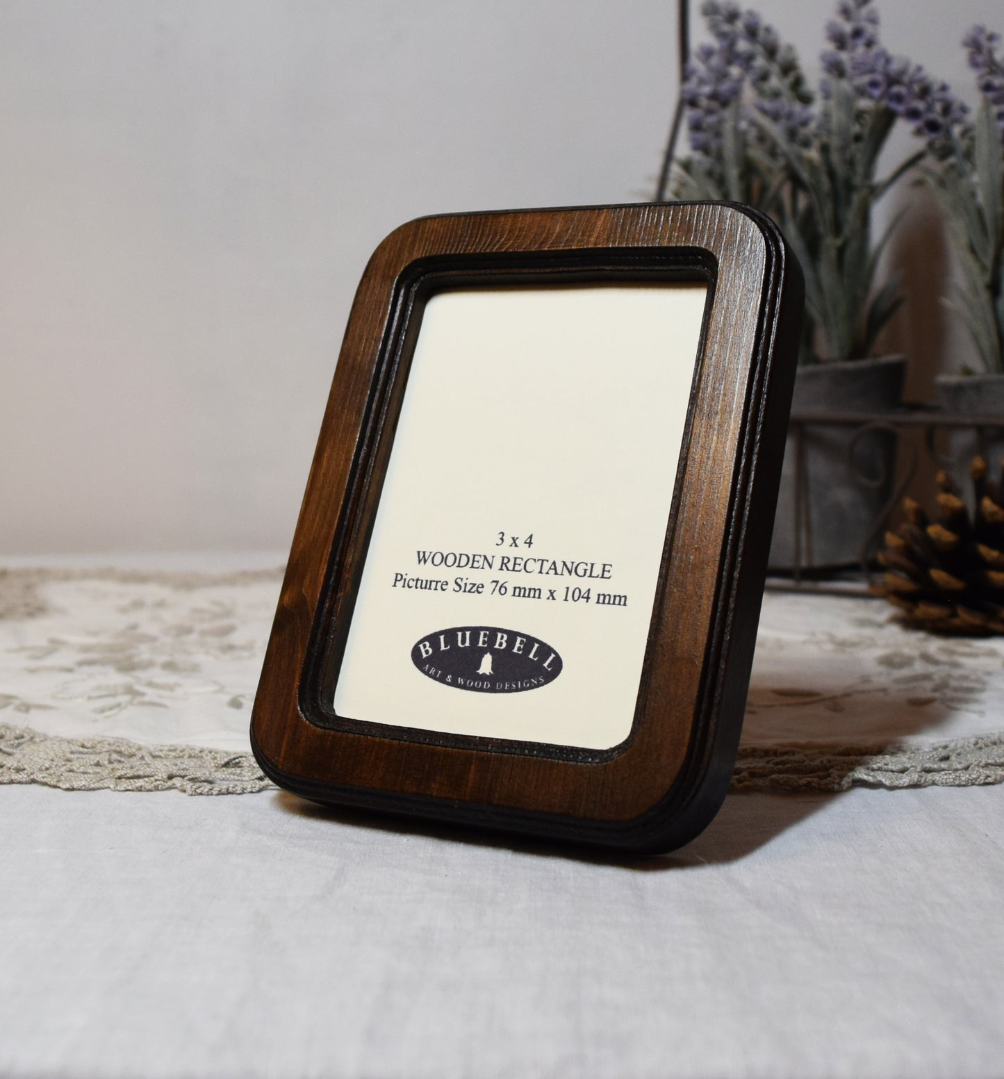 Dark Oak 3" x 4" Rectangle Handmade Wooden Photo Picture Frame