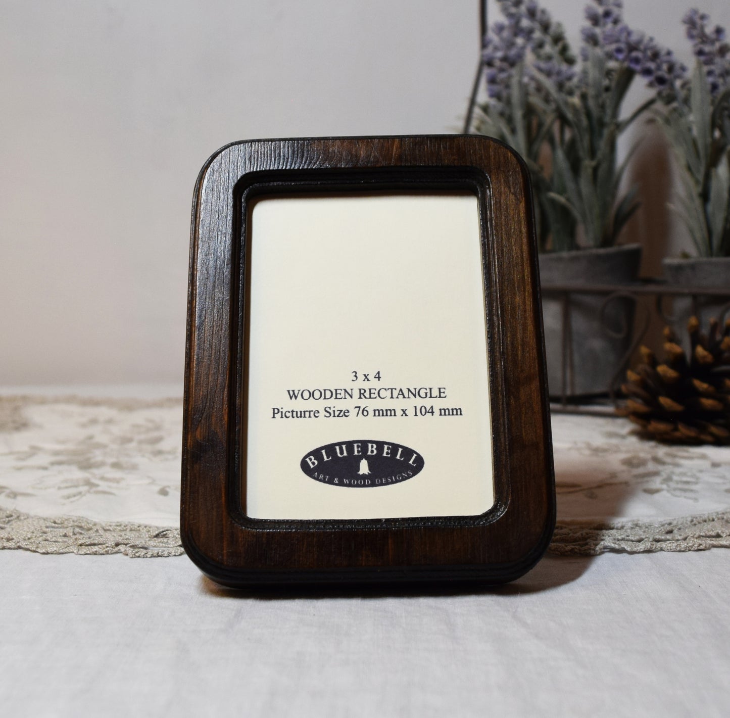 Dark Oak 3" x 4" Rectangle Handmade Wooden Photo Picture Frame