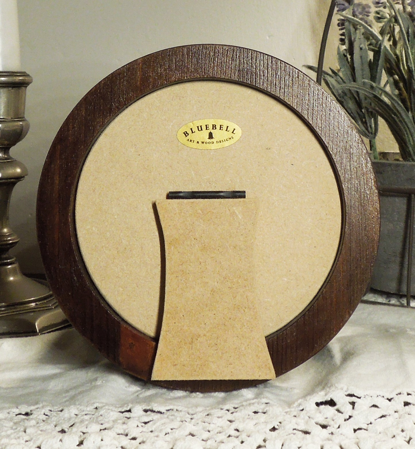 Dark Oak 4" x 4" Round Roman Edged Handmade Wooden Photo Picture Frame