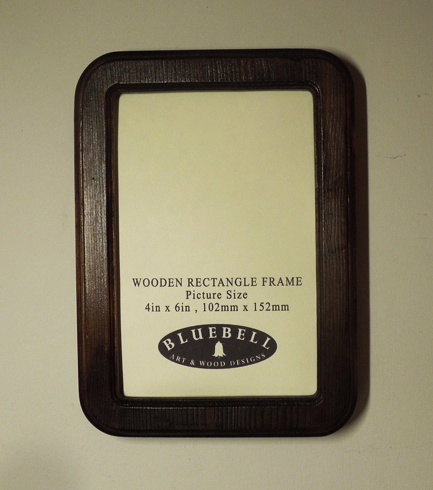 Dark Oak 4" x 6" Rectangle Roman Edged Handmade Wooden Photo Picture Frame