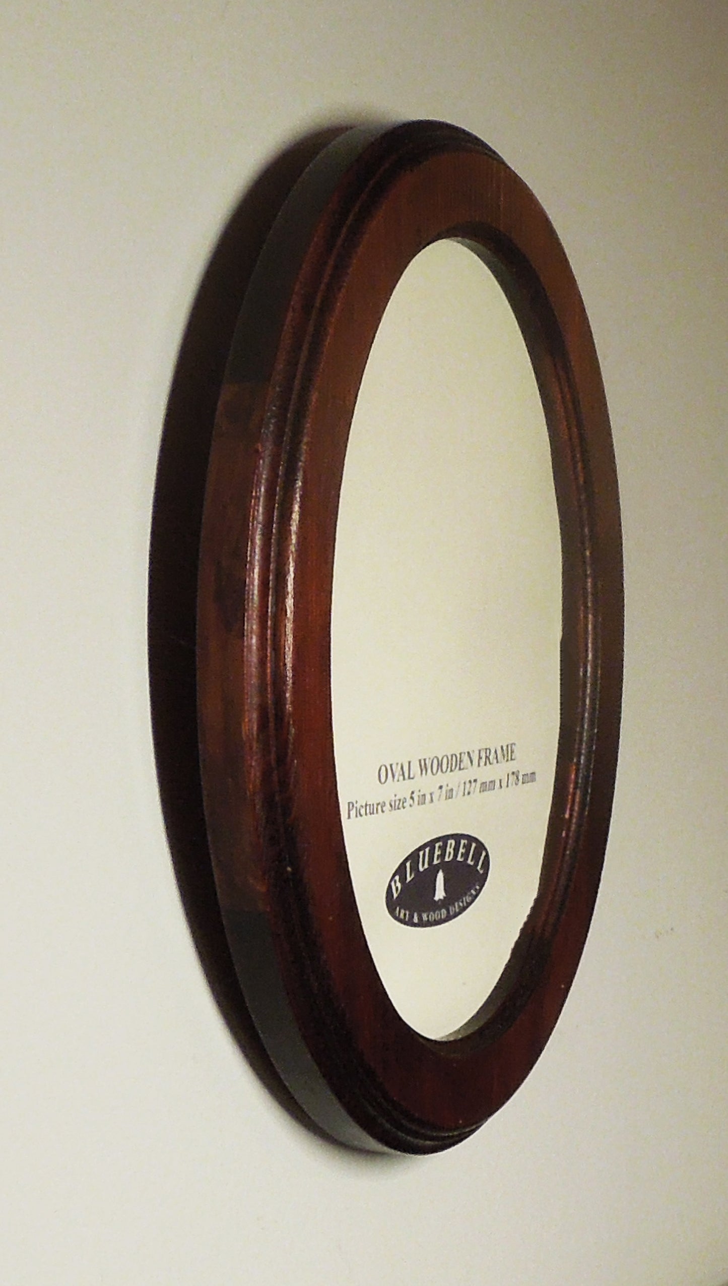 Dark Oak 5" x 7" Oval Roman Edged Handmade Wooden Photo Picture Frame