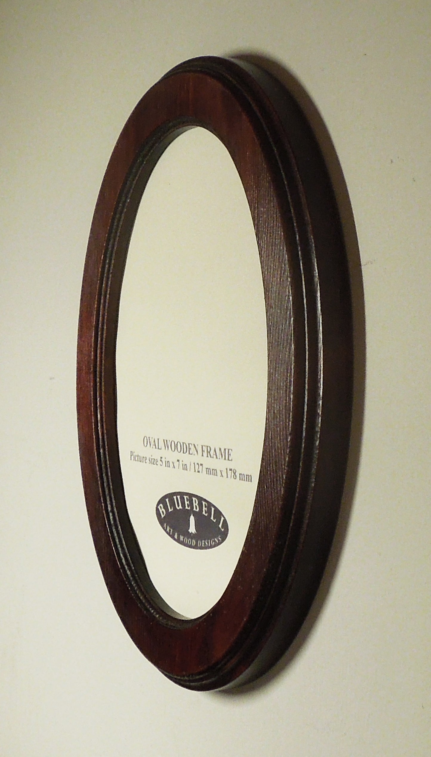 Dark Oak 5" x 7" Oval Roman Edged Handmade Wooden Photo Picture Frame