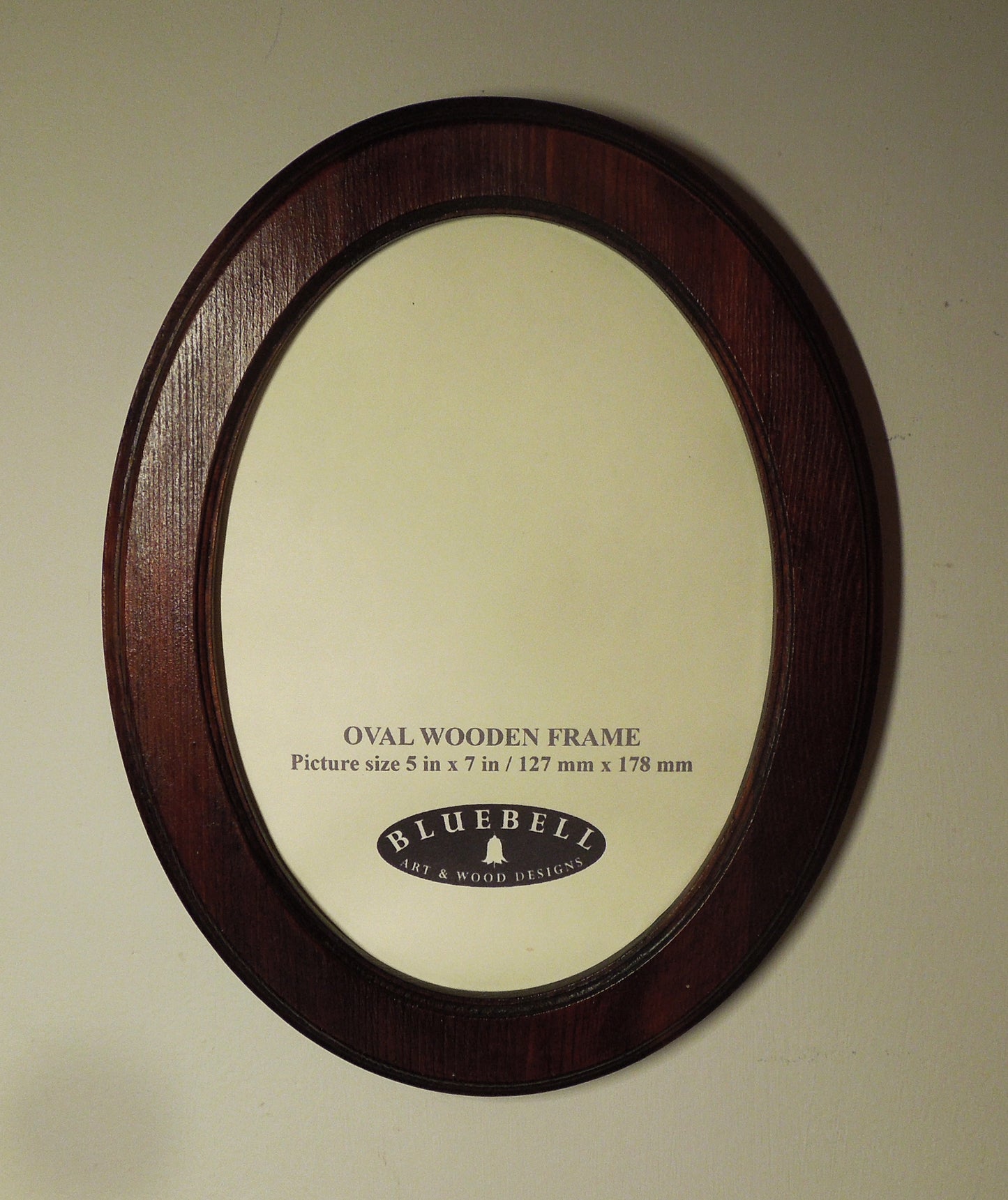 Dark Oak 5" x 7" Oval Roman Edged Handmade Wooden Photo Picture Frame