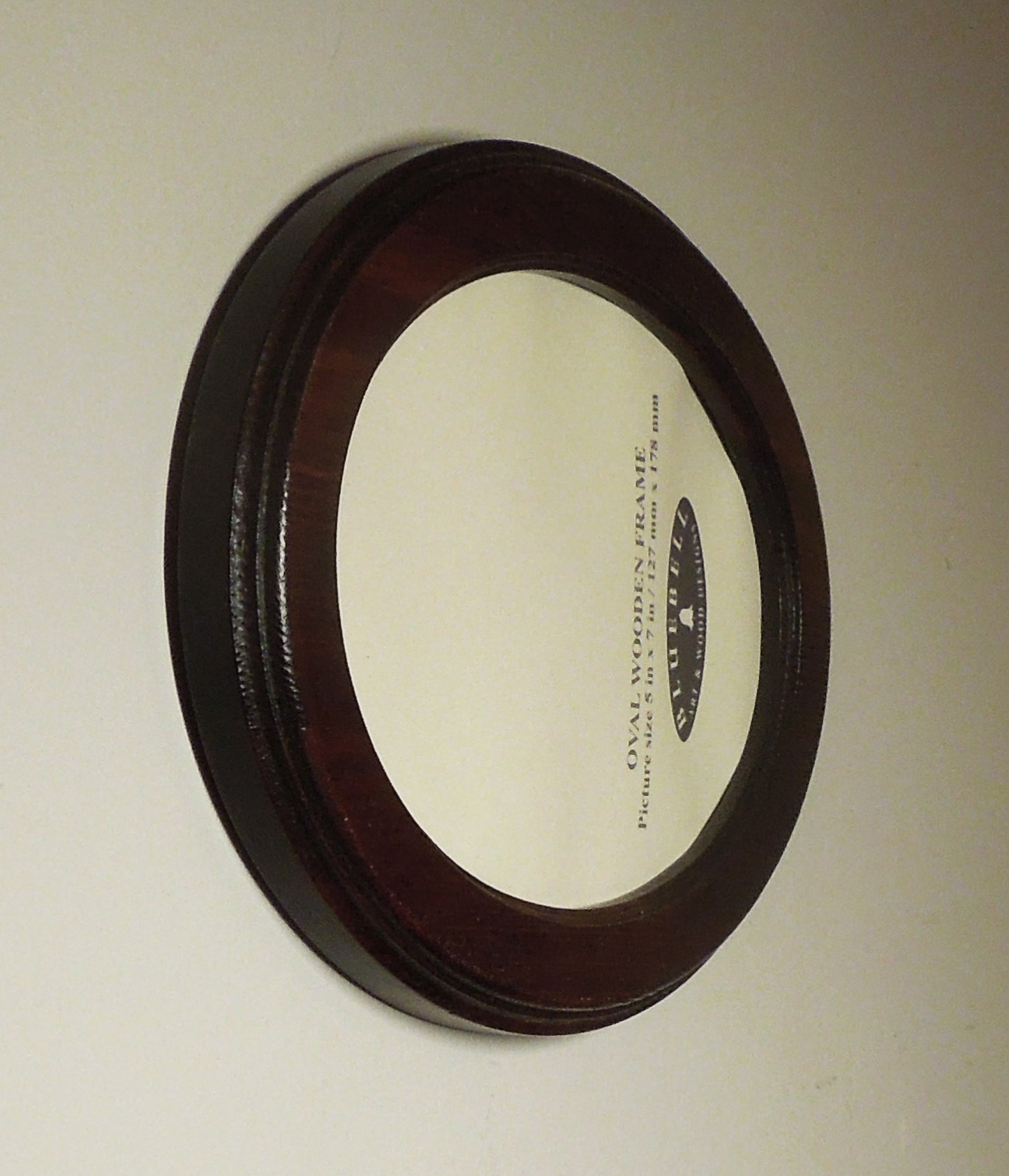 Dark Oak 5" x 7" Oval Roman Edged Handmade Wooden Photo Picture Frame