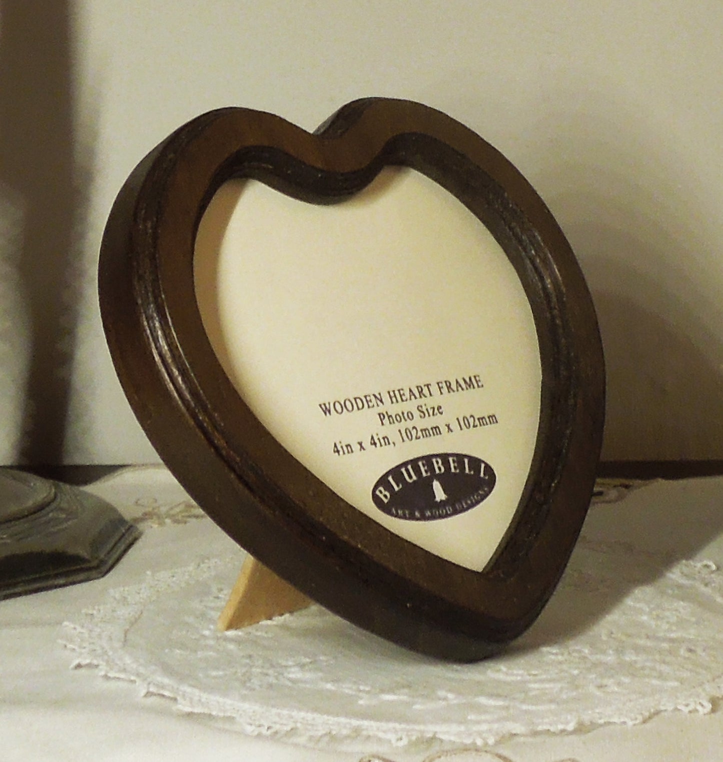 Dark Oak 4" x 4" Heart Handmade Wooden Photo Picture Frame