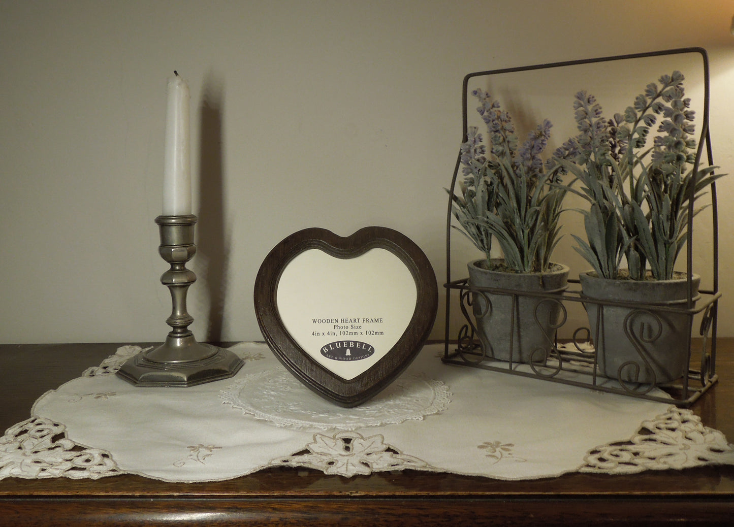 Dark Oak 4" x 4" Heart Handmade Wooden Photo Picture Frame