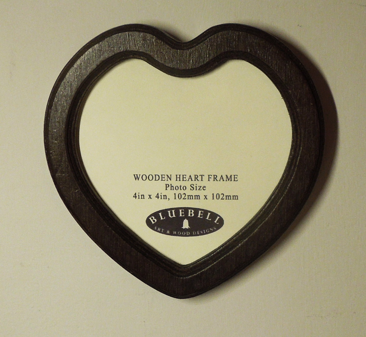 Dark Oak 4" x 4" Heart Handmade Wooden Photo Picture Frame
