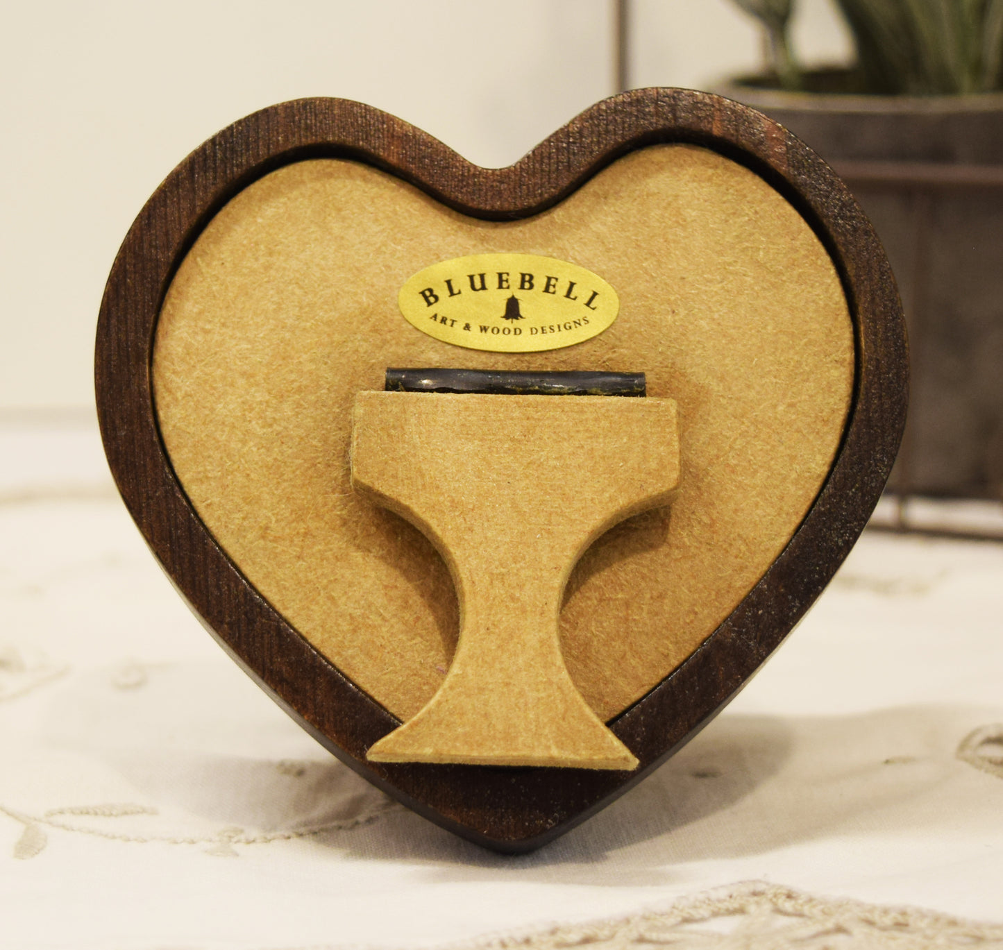 Dark Oak 3" x 3" Heart Handmade Wooden Photo Picture Frame