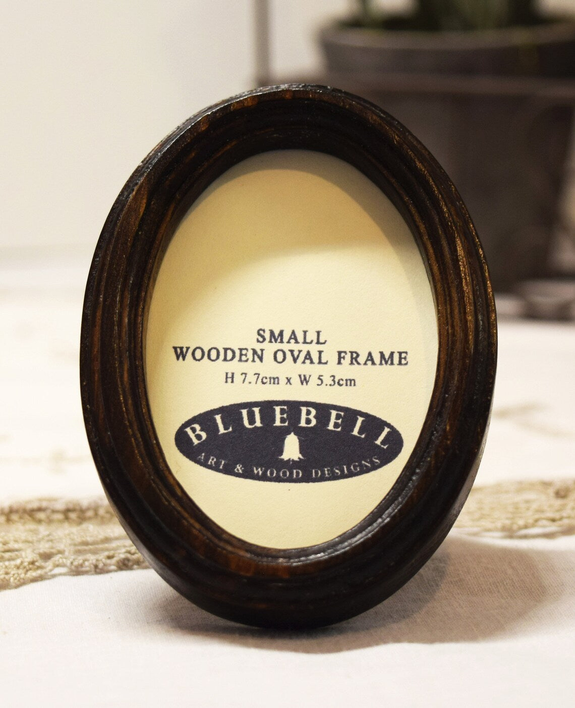 Dark Oak 2" x 3" Oval Handmade Wooden Photo Picture Frame