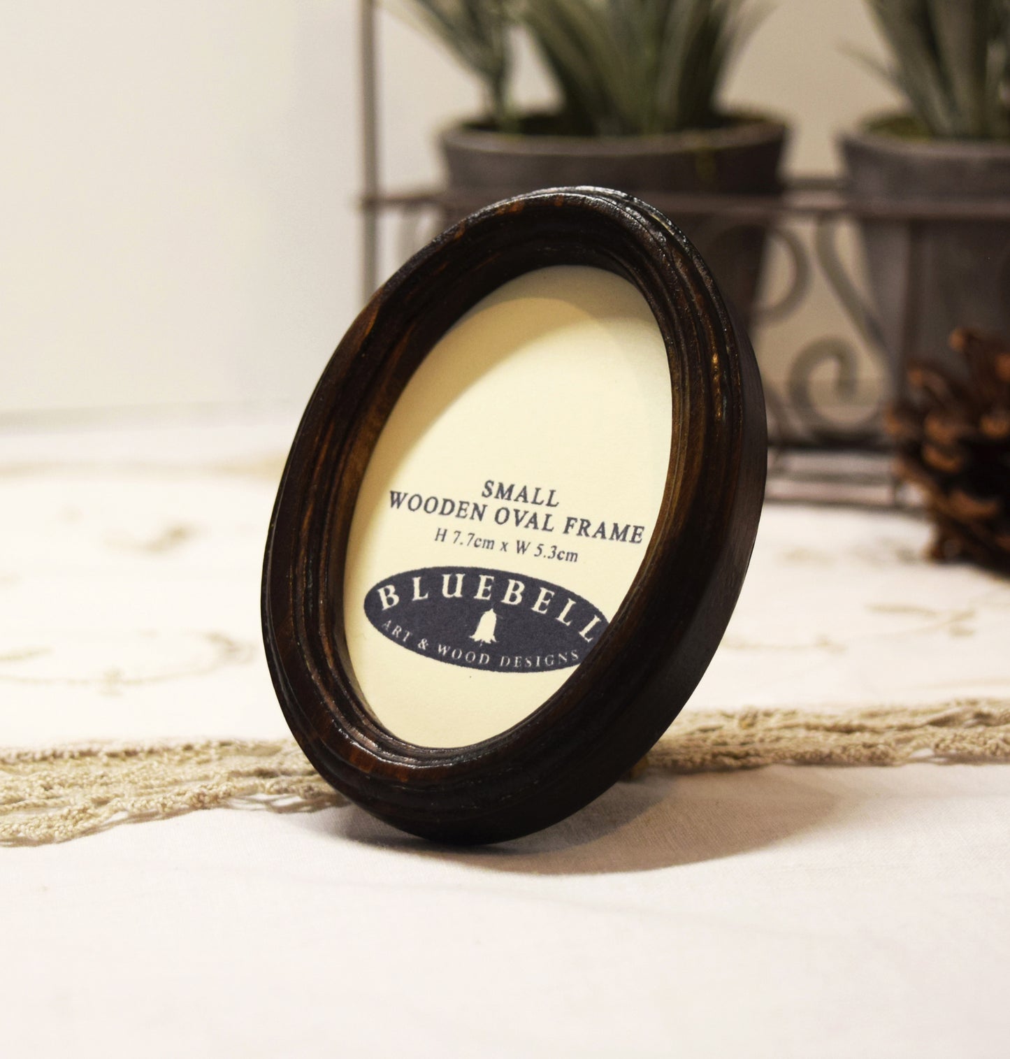Dark Oak 2" x 3" Oval Handmade Wooden Photo Picture Frame