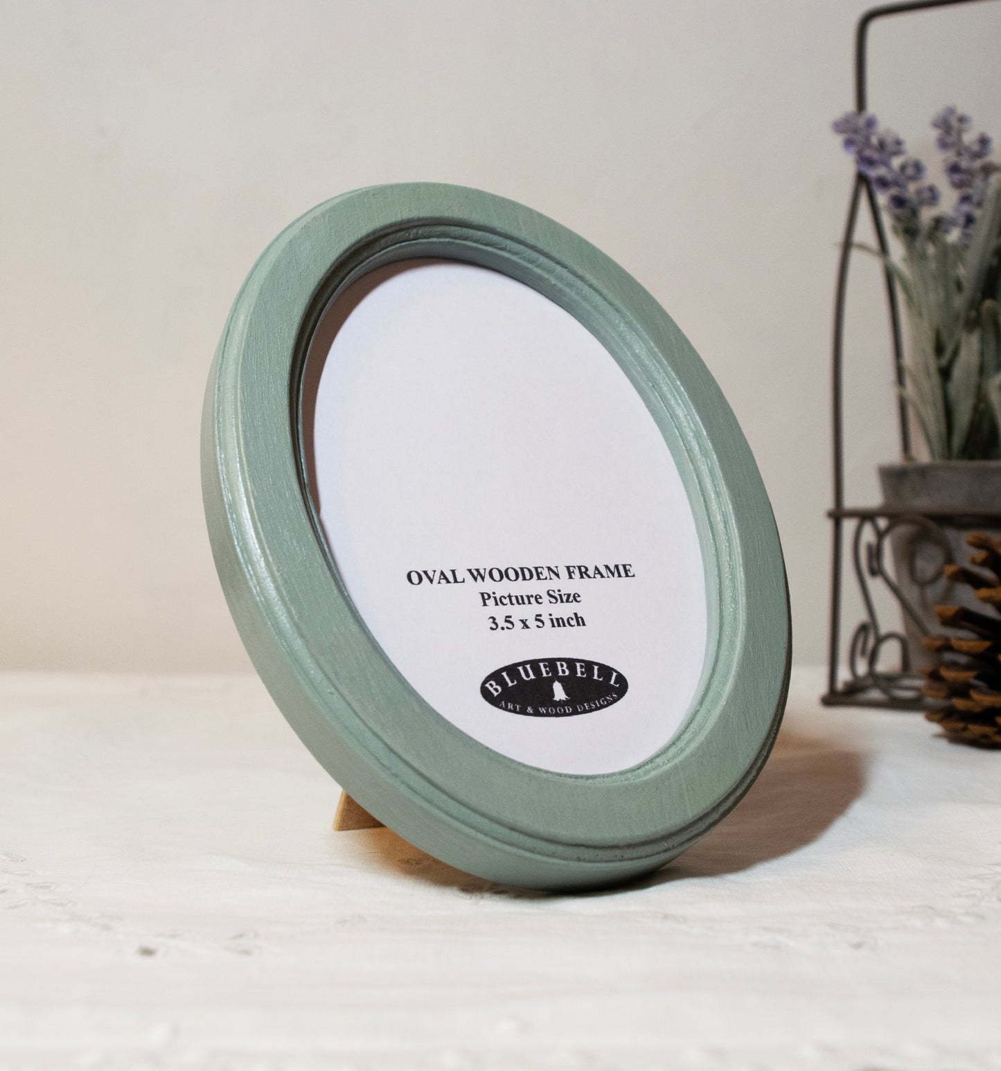 Duck Egg 3.5" x 5" Oval Handmade Wooden Photo Picture Frame