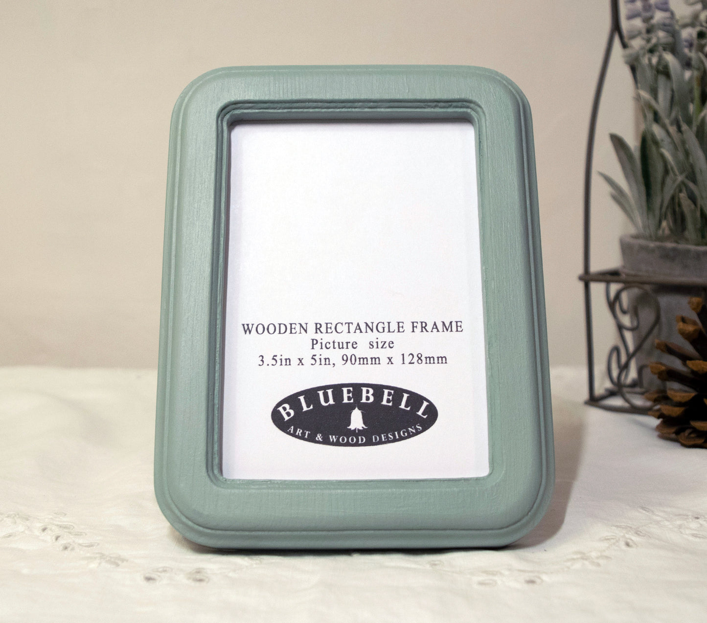 Duck Egg 3.5" x 5" Rectangle Roman Edged Handmade Wooden Photo Picture Frame