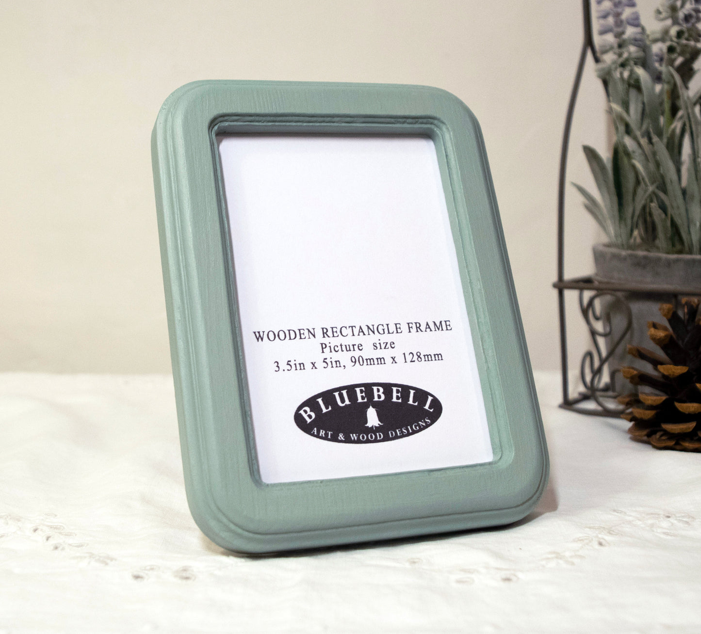 Duck Egg 3.5" x 5" Rectangle Roman Edged Handmade Wooden Photo Picture Frame