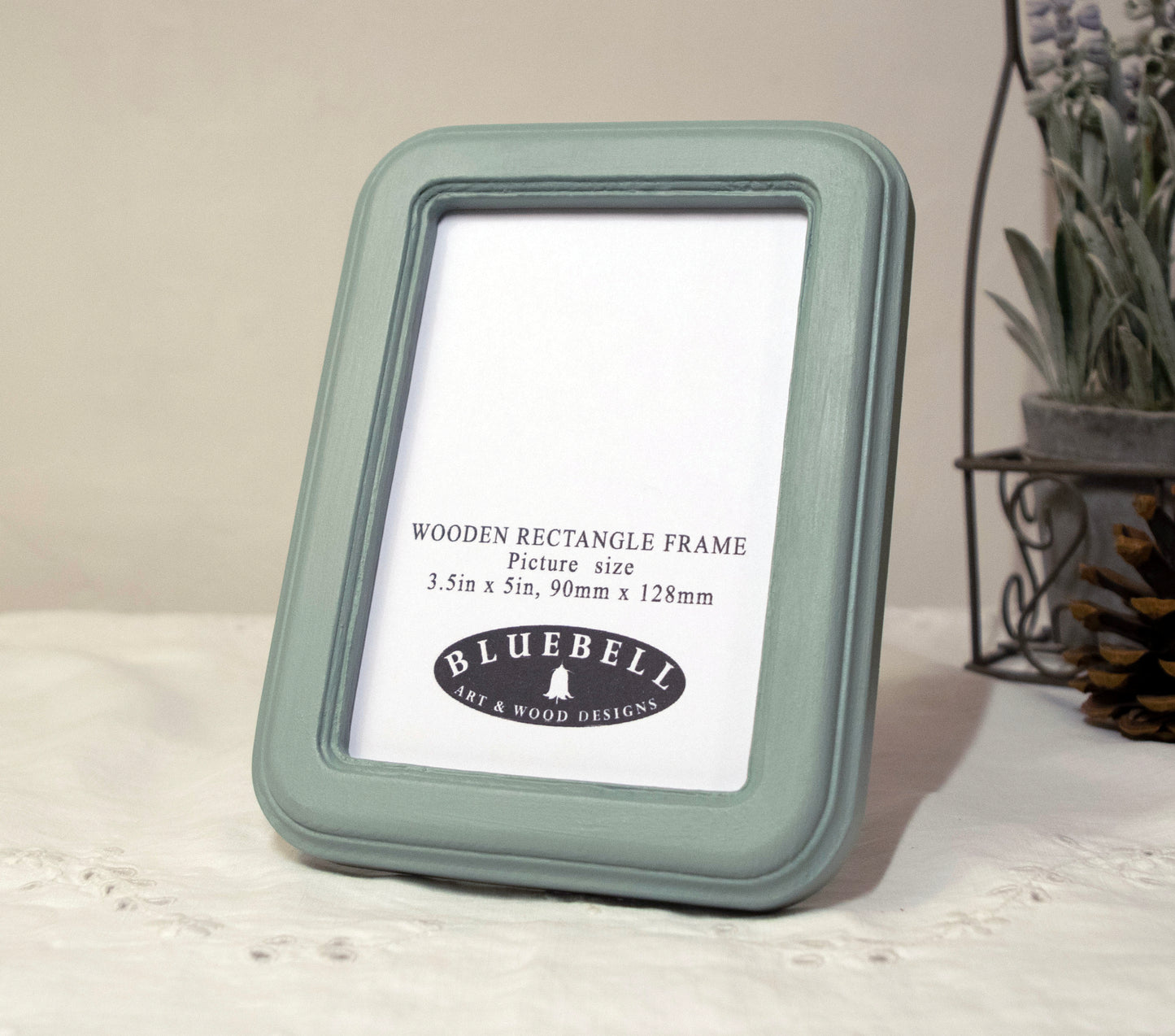 Duck Egg 3.5" x 5" Rectangle Roman Edged Handmade Wooden Photo Picture Frame