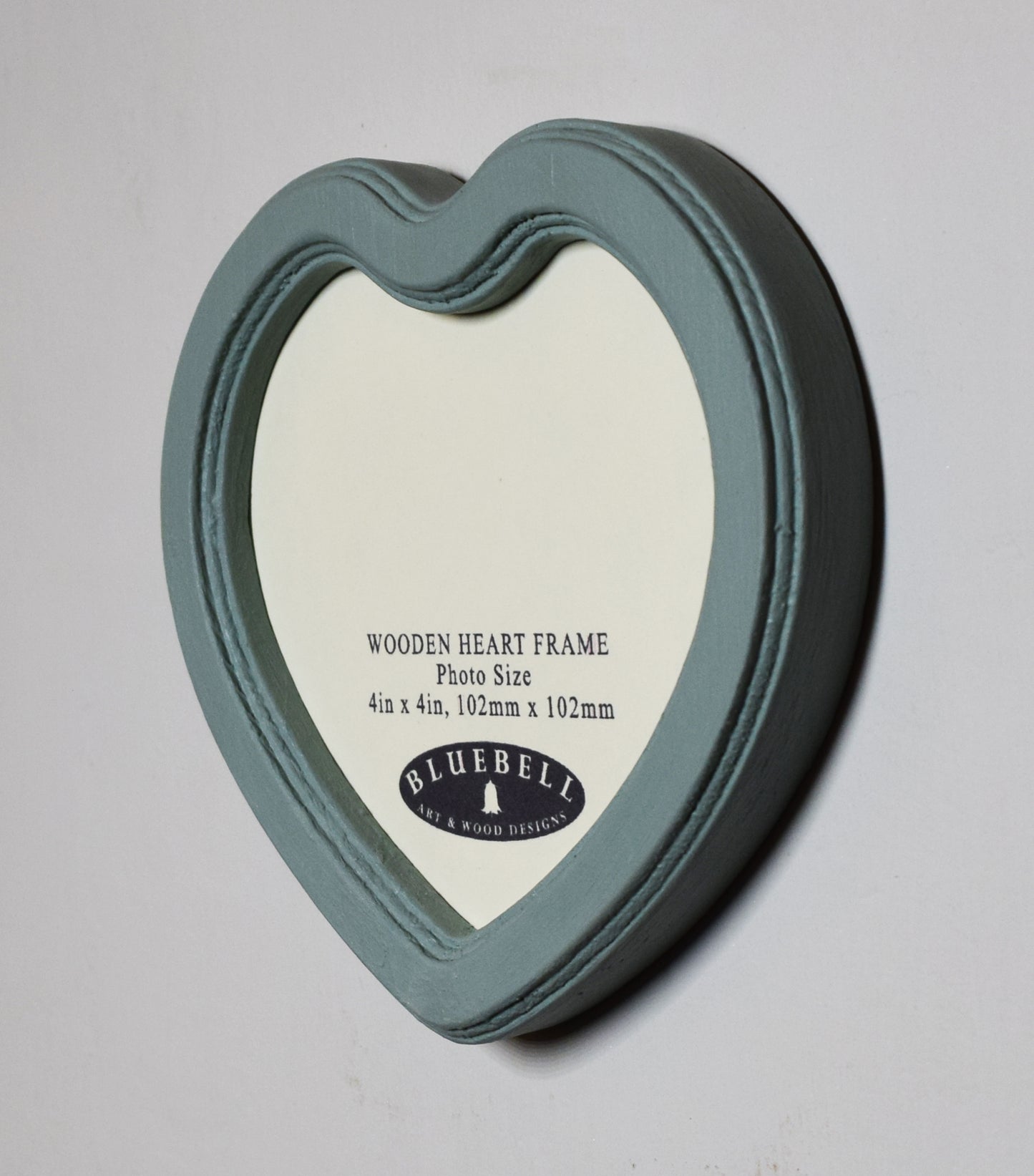 Duck Egg 4" x 4" Heart Handmade Wooden Photo Picture Frame