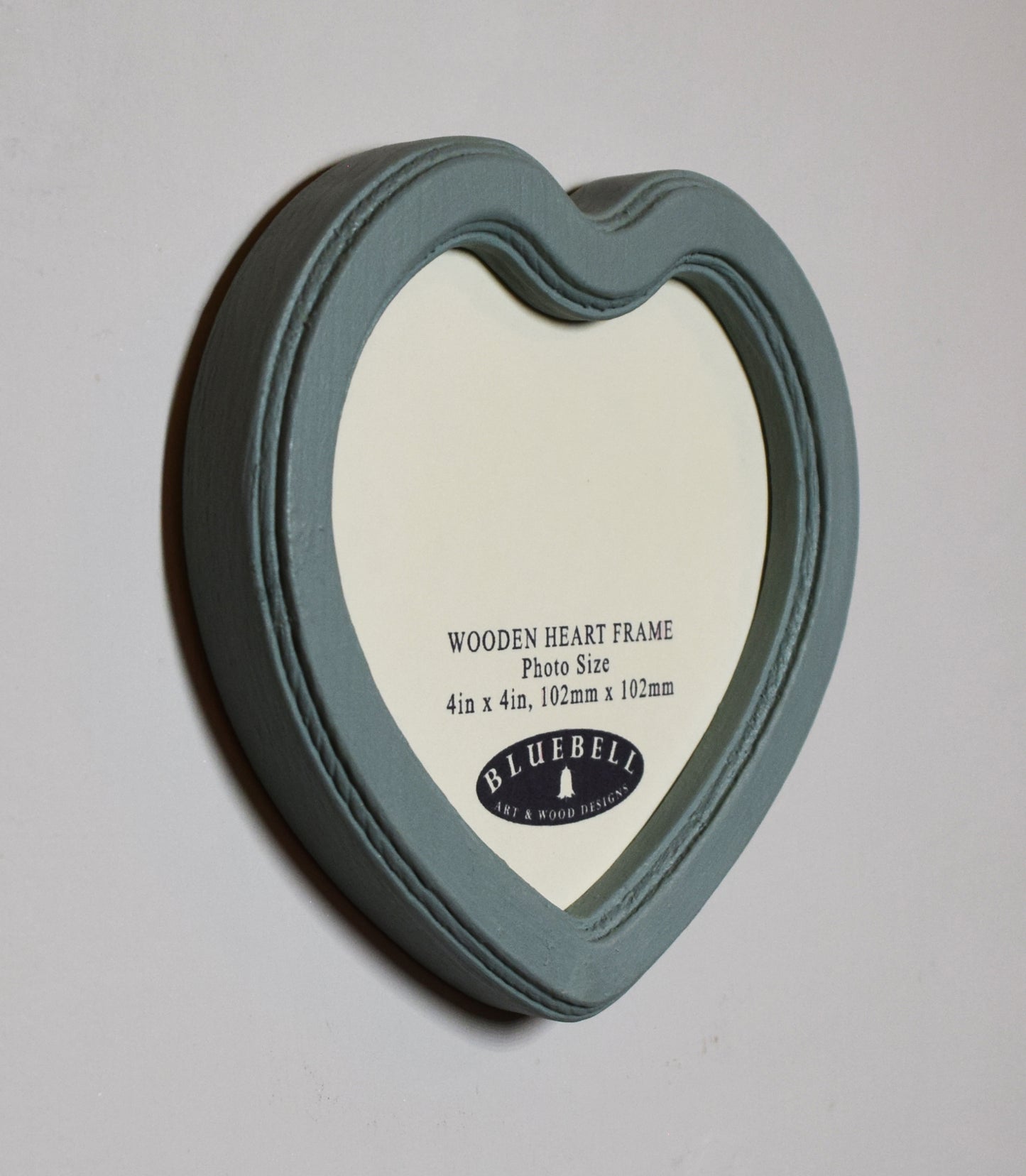 Duck Egg 4" x 4" Heart Handmade Wooden Photo Picture Frame