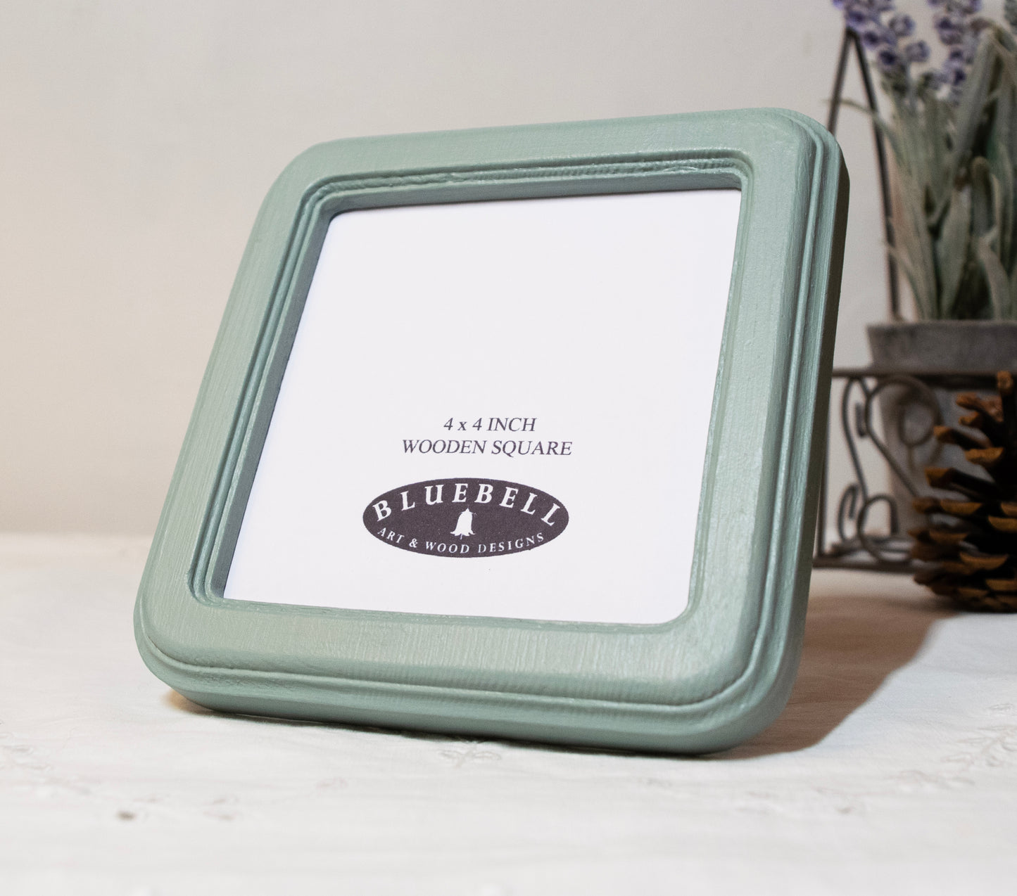 Duck Egg 4" x 4" Square Handmade Wooden Photo Picture Frame