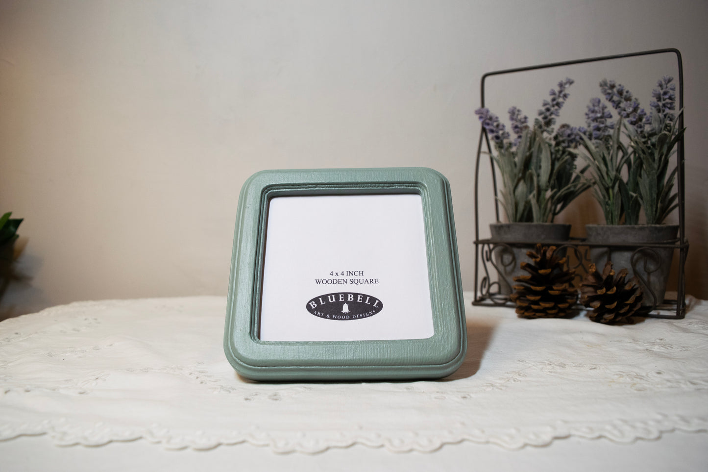Duck Egg 4" x 4" Square Handmade Wooden Photo Picture Frame
