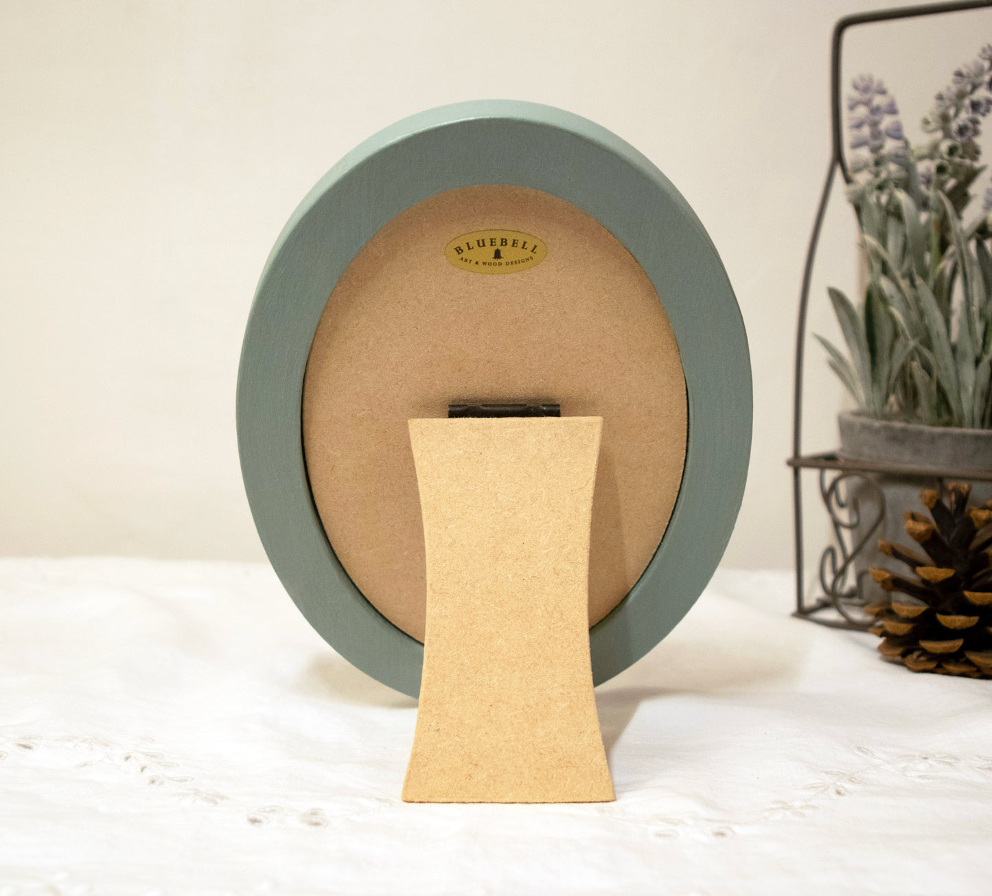 Duck Egg 4" x 6" Oval Roman Edged Handmade Wooden Photo Picture Frame