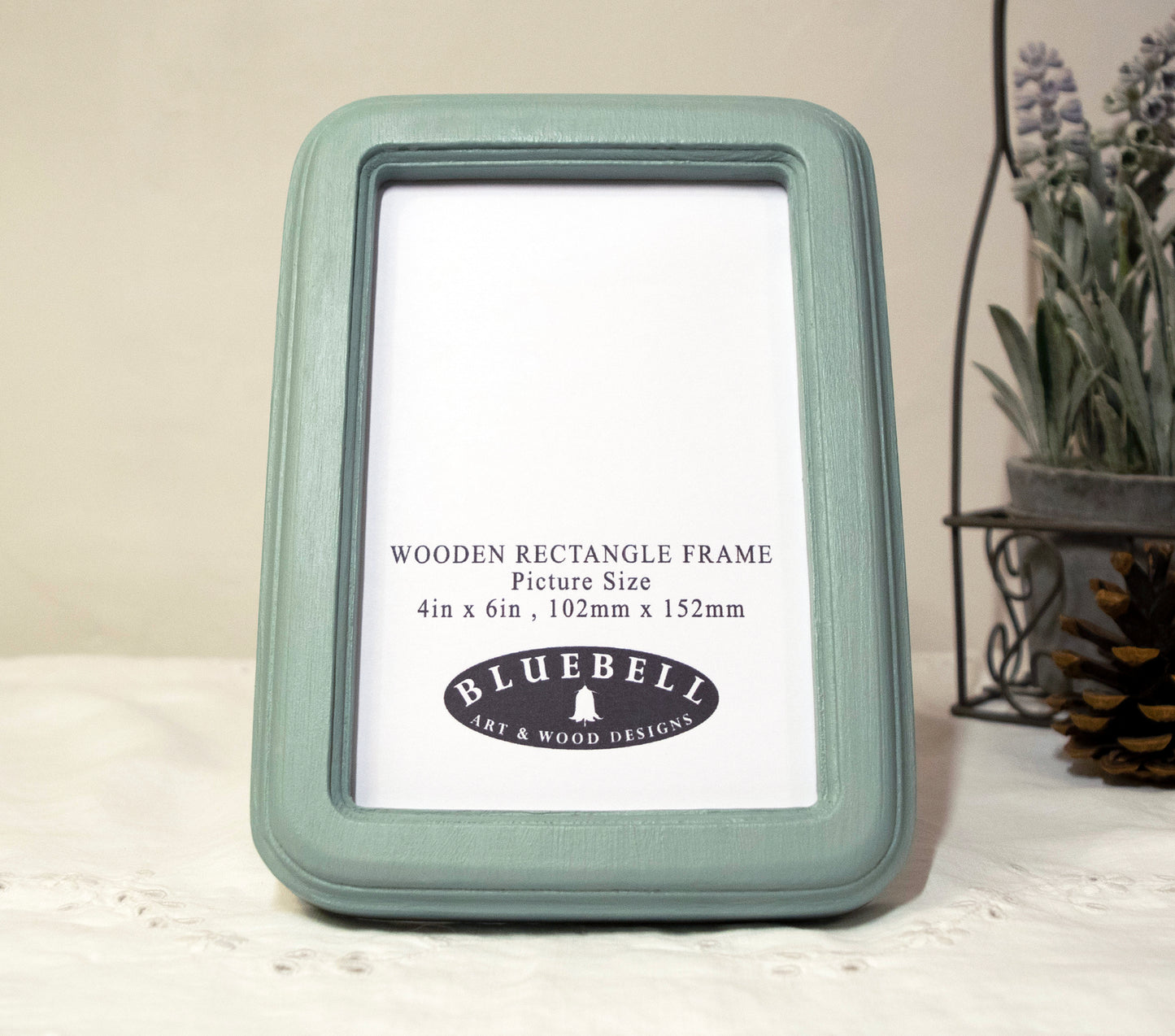 Duck Egg 4" x 6" Rectangle Roman Edged Handmade Wooden Photo Picture Frame