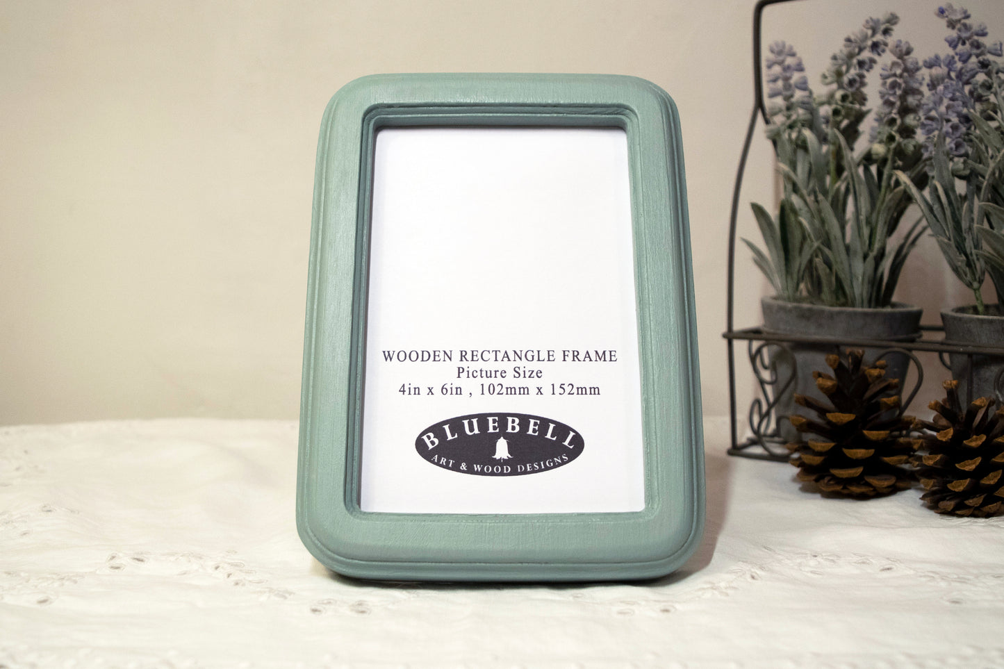 Duck Egg 4" x 6" Rectangle Roman Edged Handmade Wooden Photo Picture Frame