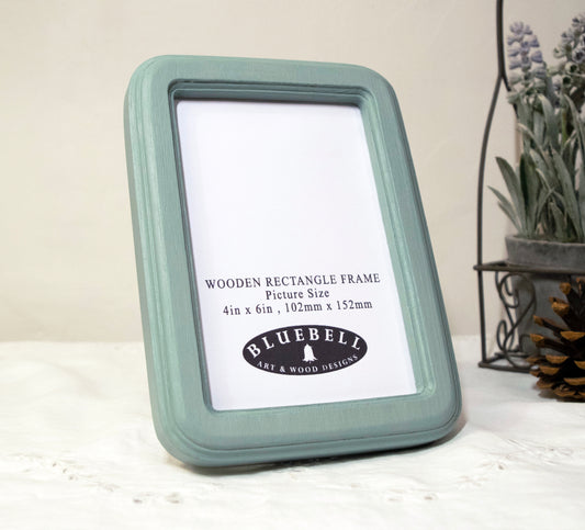 Duck Egg 4" x 6" Rectangle Roman Edged Handmade Wooden Photo Picture Frame