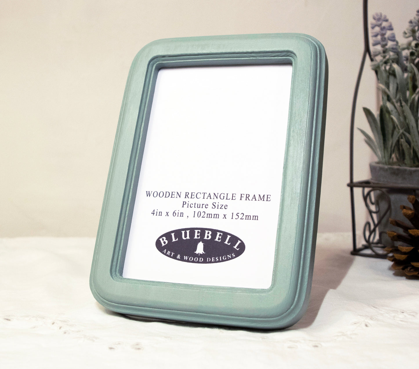 Duck Egg 4" x 6" Rectangle Roman Edged Handmade Wooden Photo Picture Frame