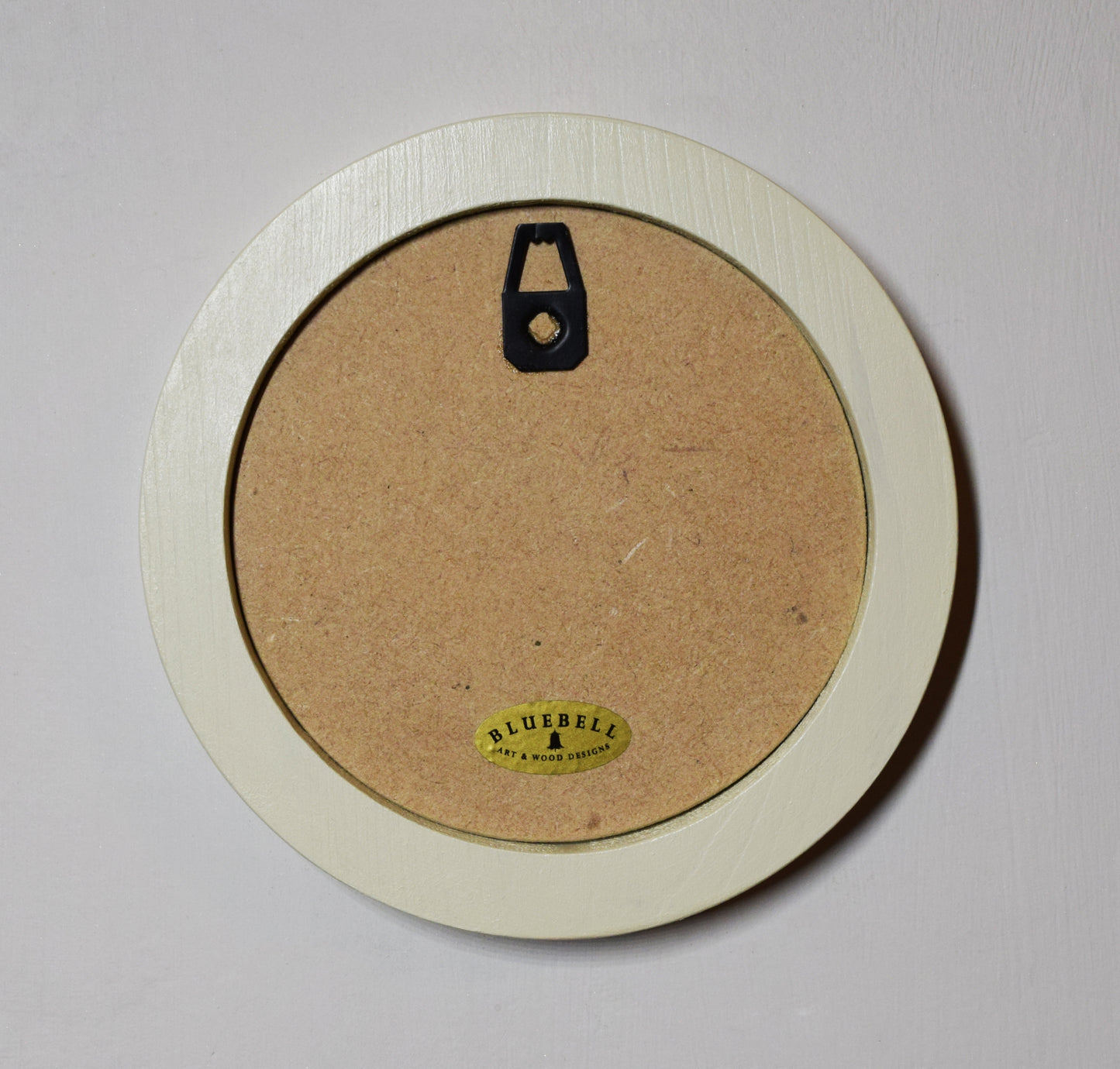 Ivory 4" x 4" Round Roman Edged Handmade Wooden Photo Picture Frame