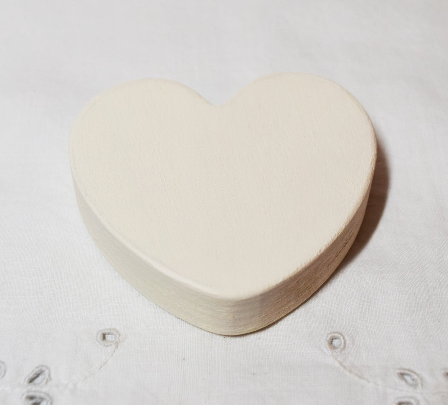 Ivory Wooden Love Heart Shelf Sitter Ornament 3"x3", 2"x2"