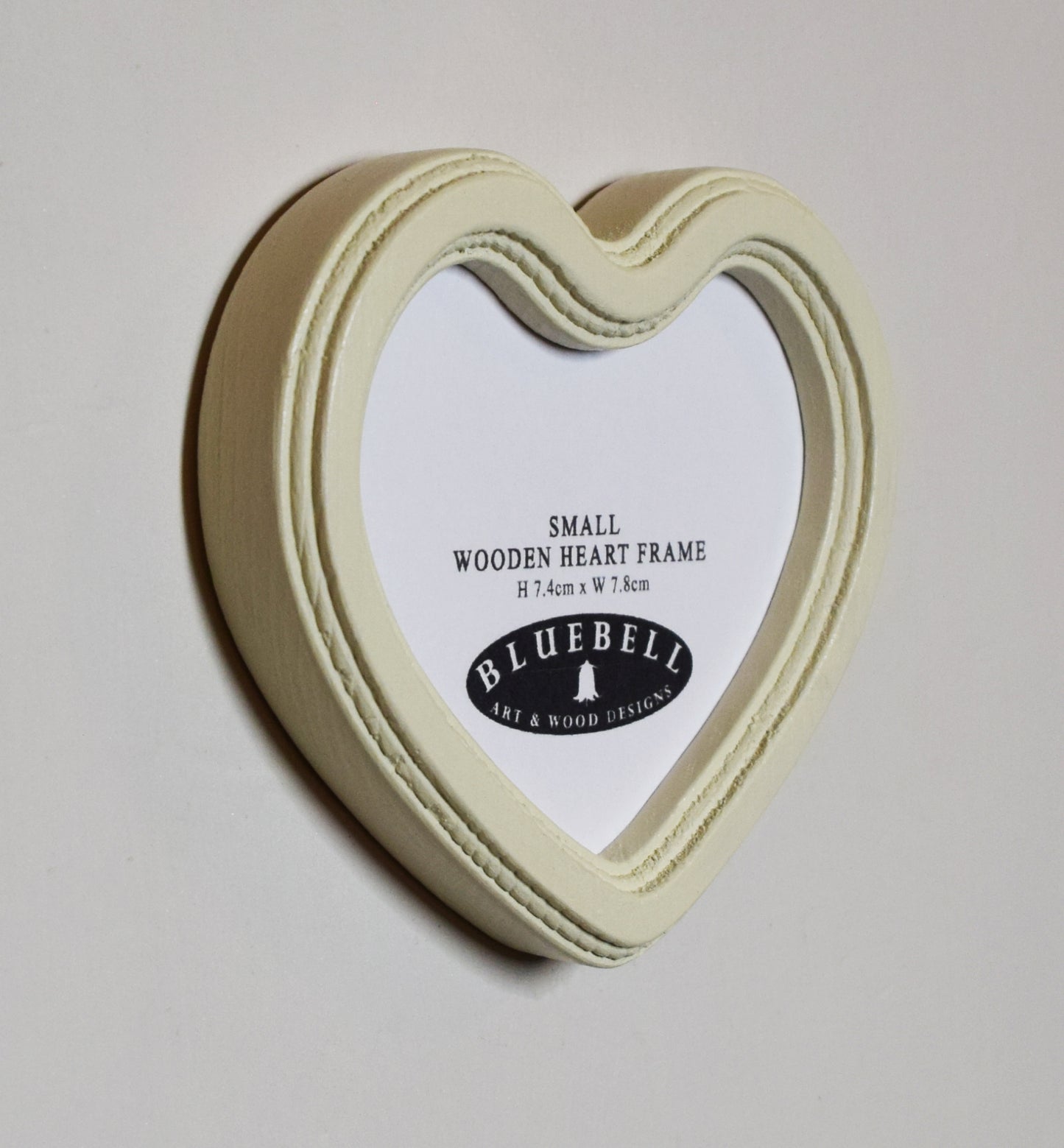 Ivory 3" x 3" Heart Handmade Wooden Photo Picture Frame