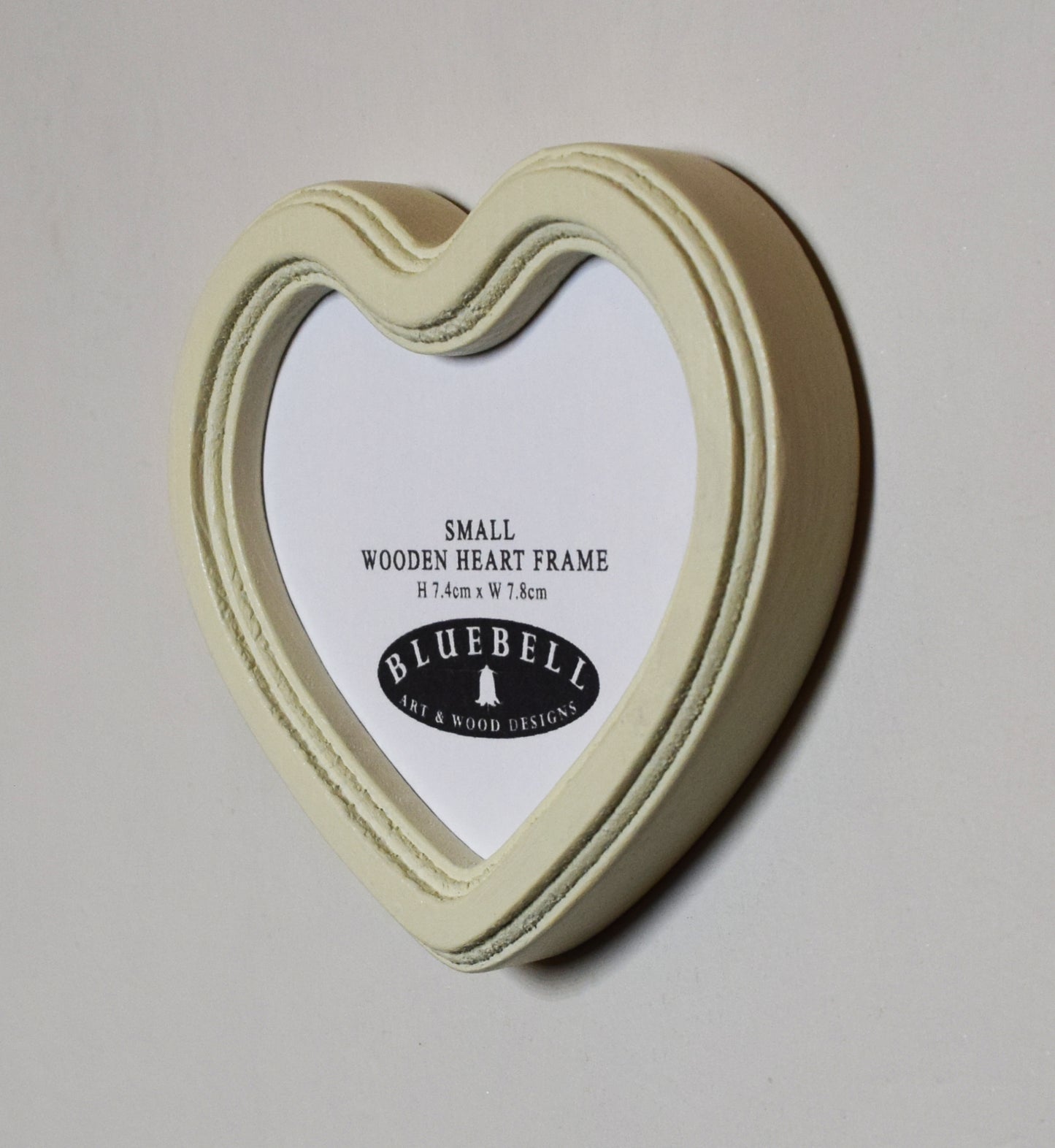 Ivory 3" x 3" Heart Handmade Wooden Photo Picture Frame