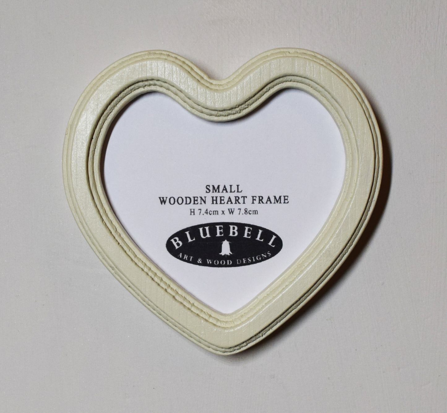 Ivory 3" x 3" Heart Handmade Wooden Photo Picture Frame