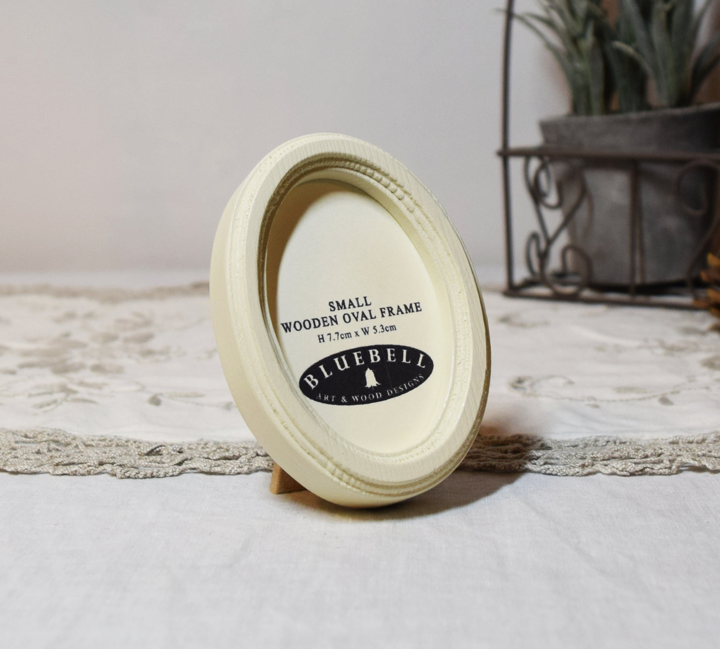 Ivory 2" x 3" Oval Handmade Wooden Photo Picture Frame