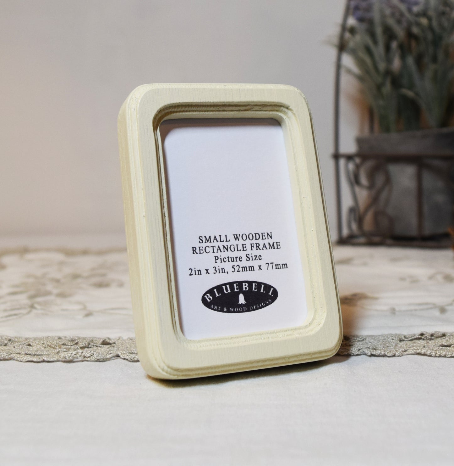Ivory 2" x 3" Rectangle Handmade Wooden Photo Picture Frame