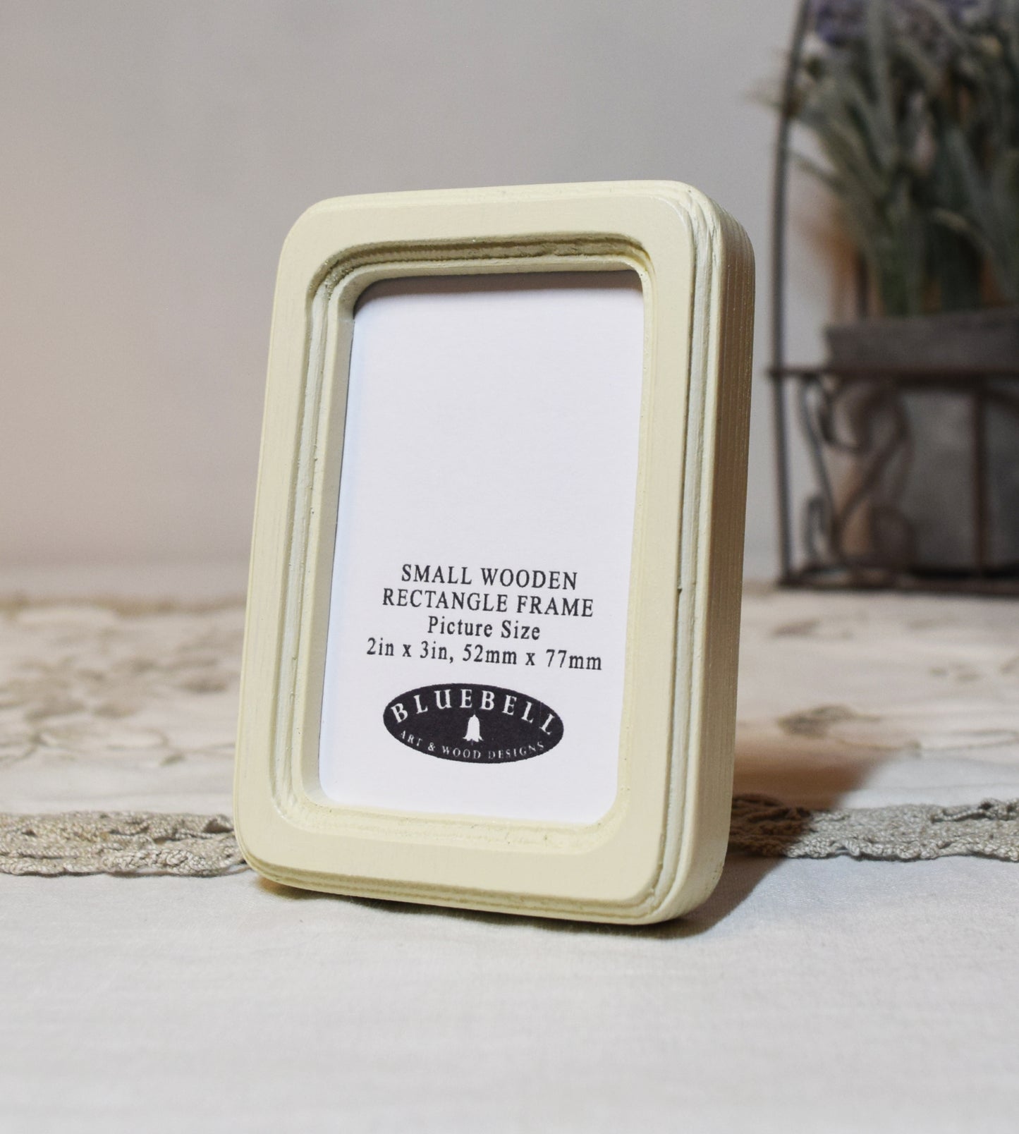 Ivory 2" x 3" Rectangle Handmade Wooden Photo Picture Frame