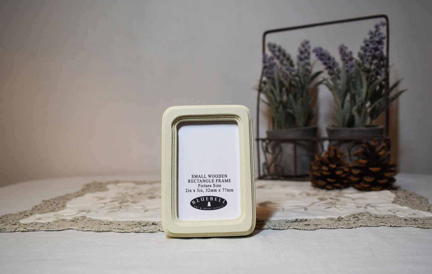 Ivory 2" x 3" Rectangle Handmade Wooden Photo Picture Frame