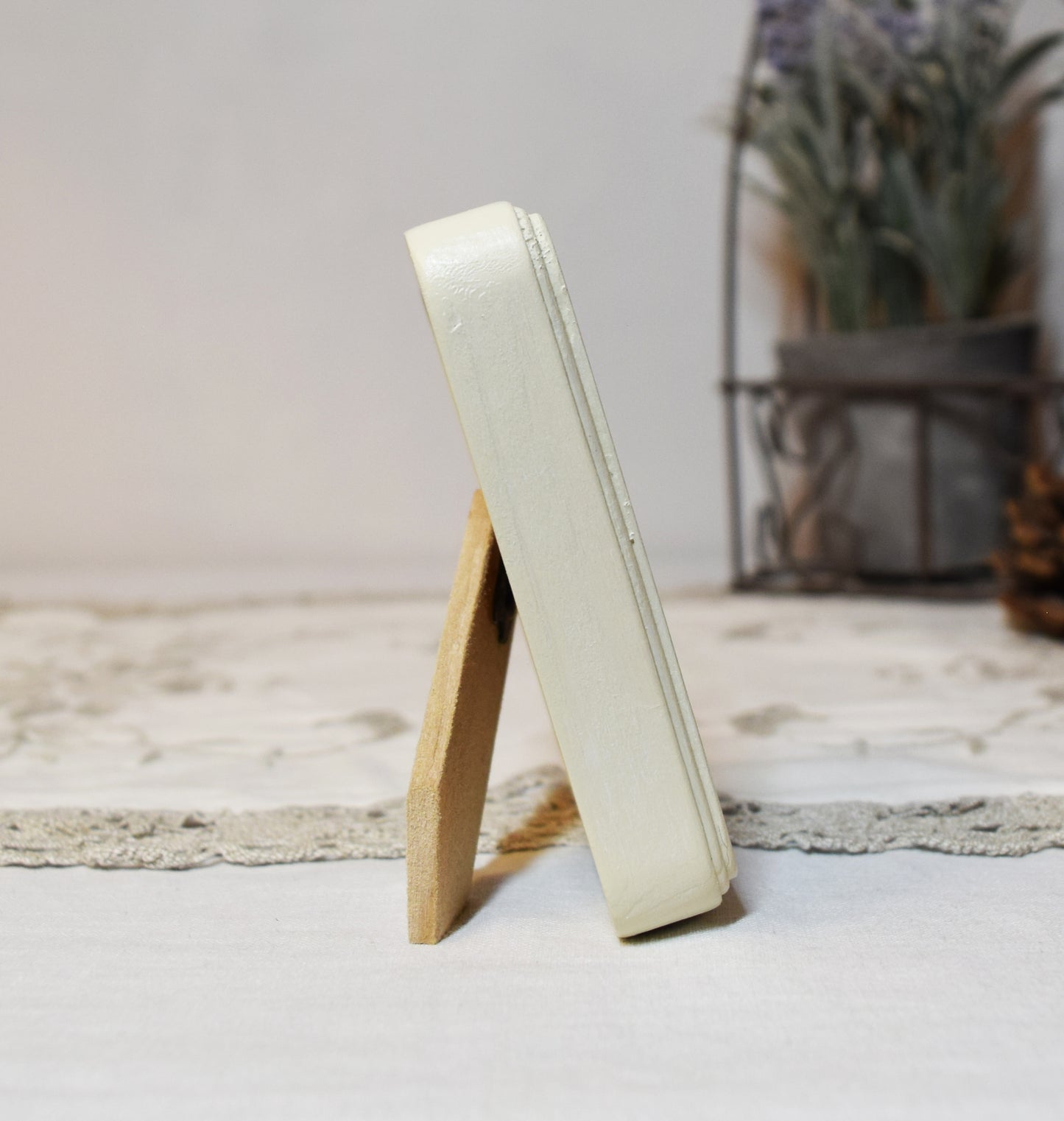 Ivory 2" x 3" Rectangle Handmade Wooden Photo Picture Frame