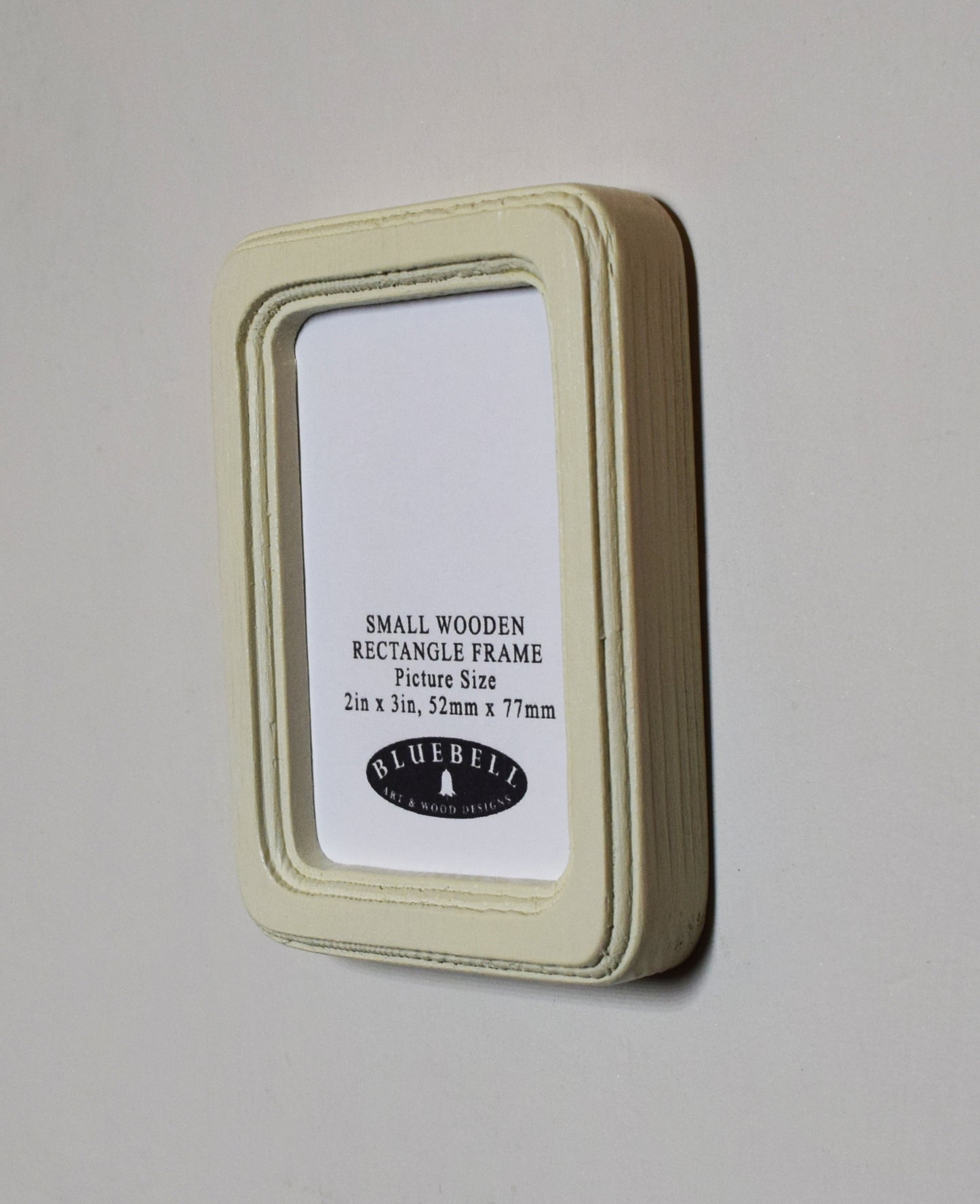 Ivory 2" x 3" Rectangle Handmade Wooden Photo Picture Frame