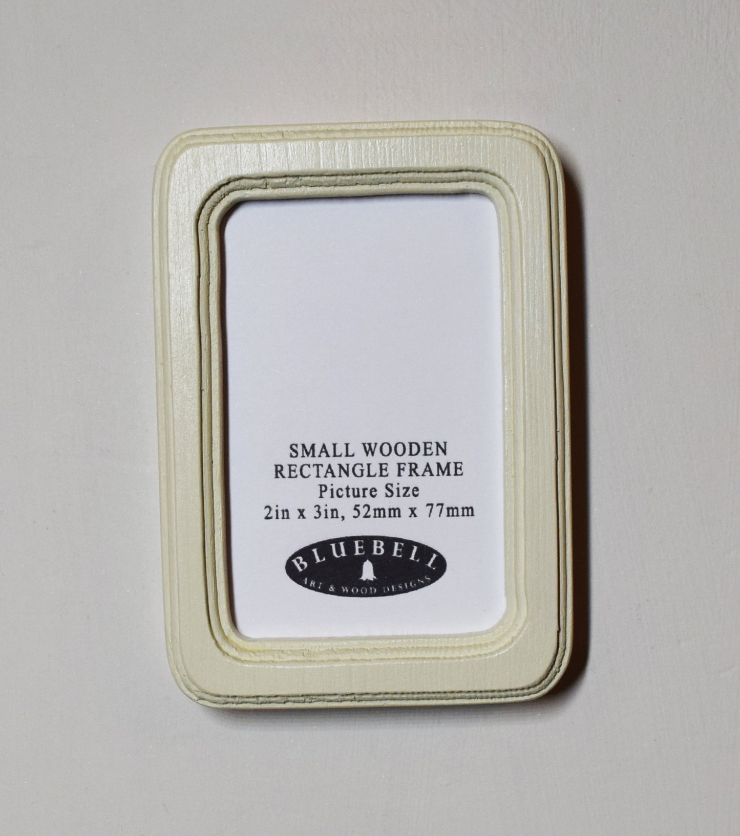 Ivory 2" x 3" Rectangle Handmade Wooden Photo Picture Frame