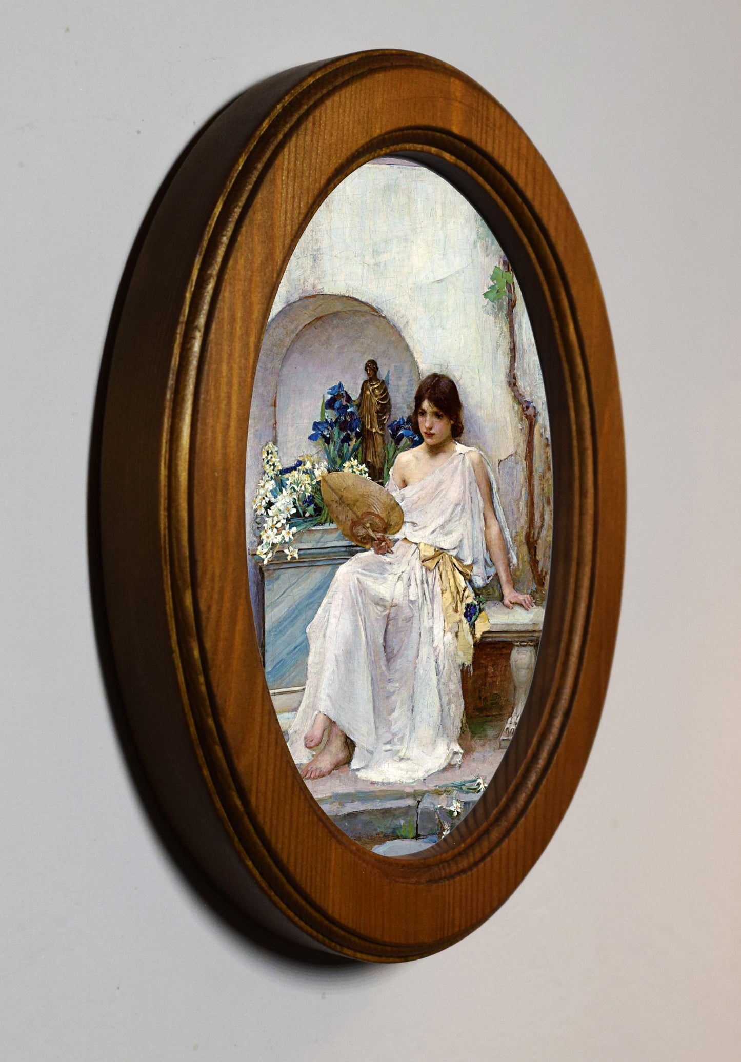 John William Waterhouse Flora 4" x 6" Oval Wooden Framed Classic Art Print