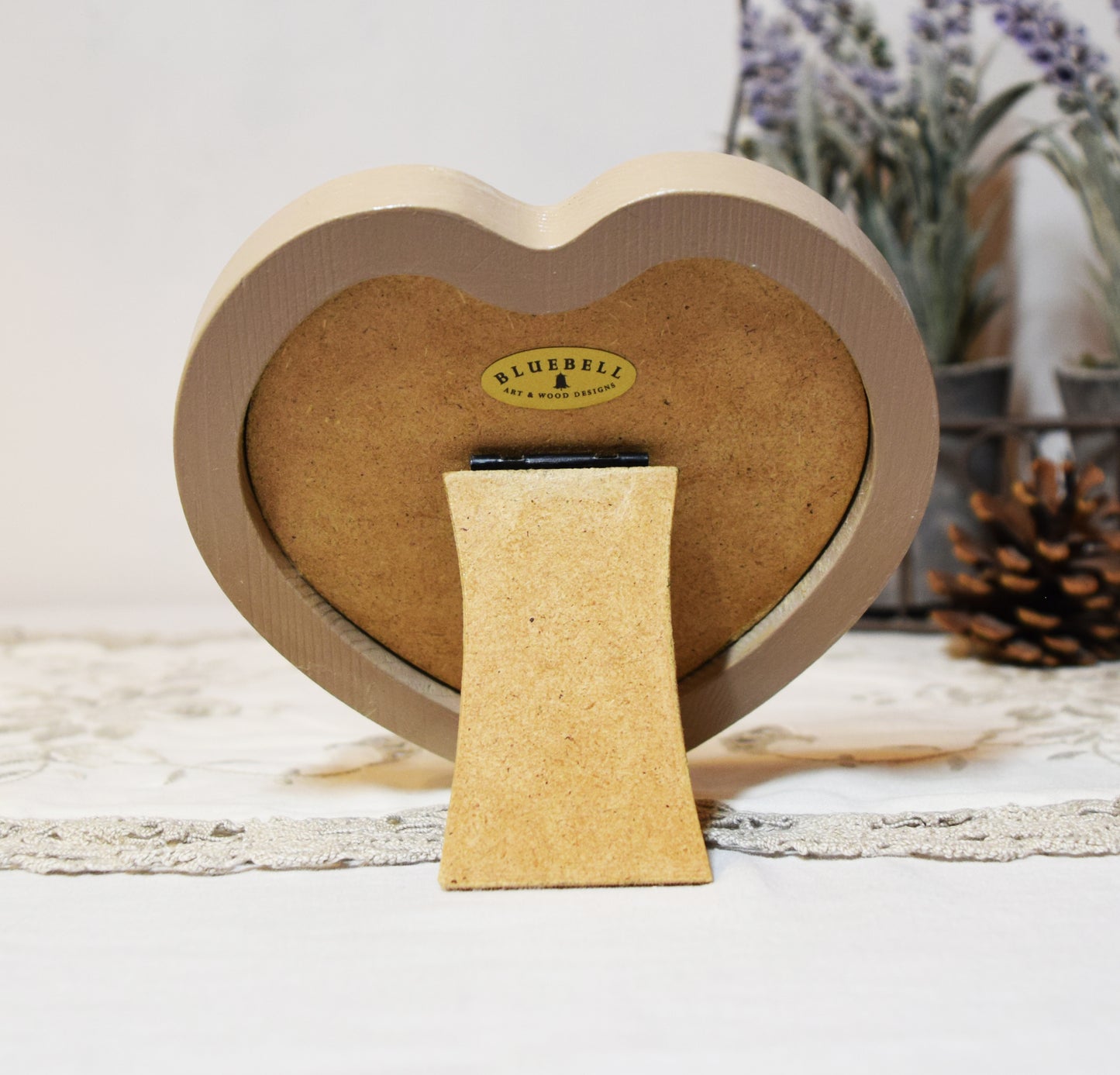 Latte 4" x 4" Heart Handmade Wooden Photo Picture Frame