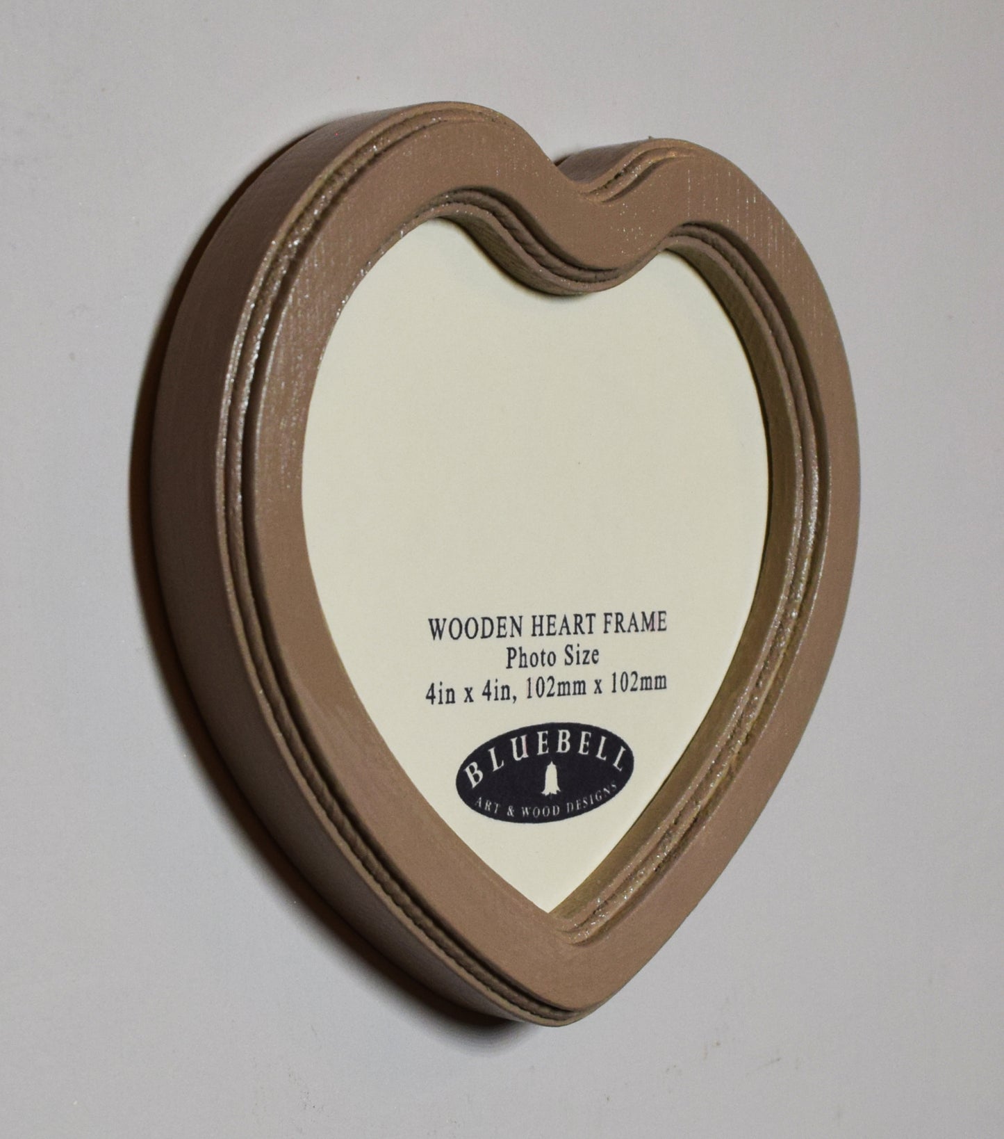 Latte 4" x 4" Heart Handmade Wooden Photo Picture Frame