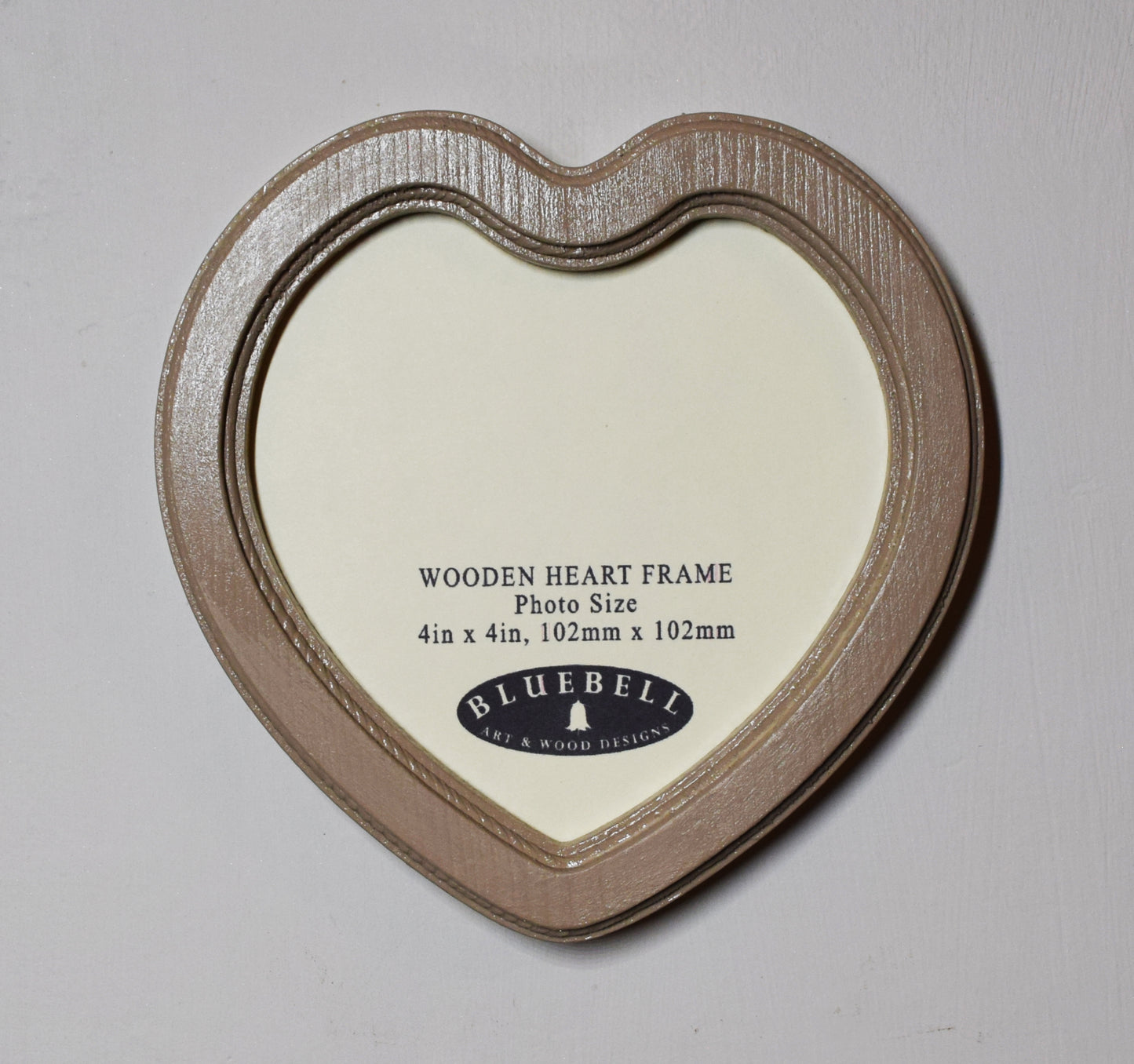 Latte 4" x 4" Heart Handmade Wooden Photo Picture Frame