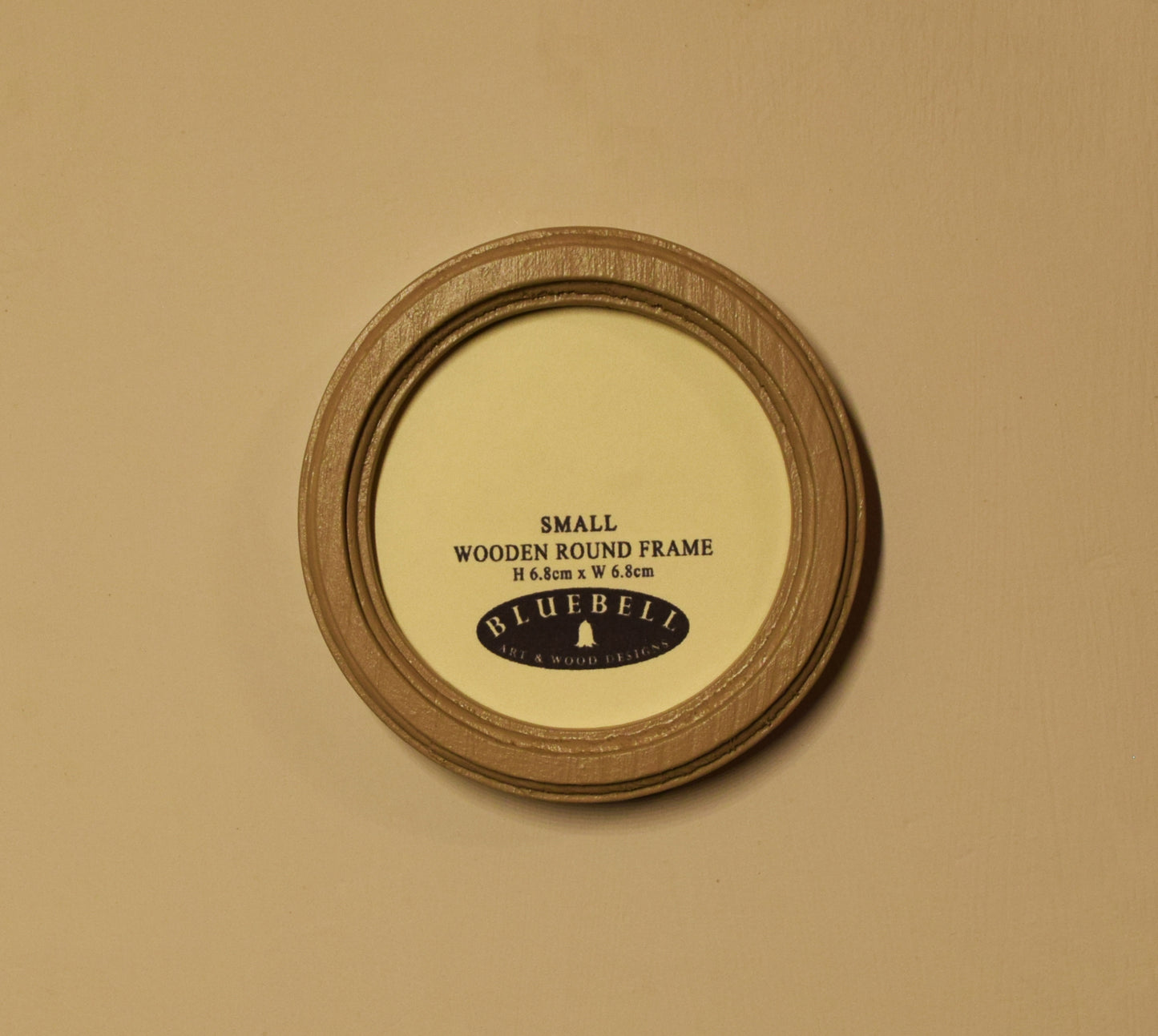 Latte 2.5" x 2.5" Round Handmade Wooden Photo Picture Frame