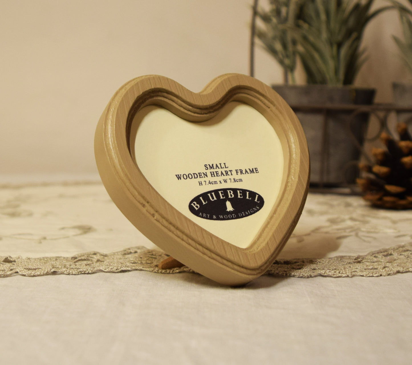 Latte 3" x 3" Heart Handmade Wooden Photo Picture Frame