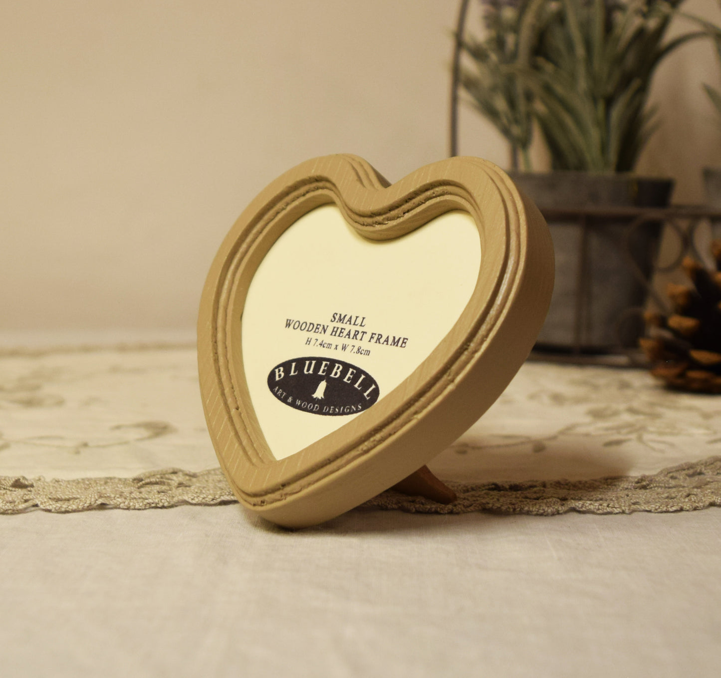 Latte 3" x 3" Heart Handmade Wooden Photo Picture Frame