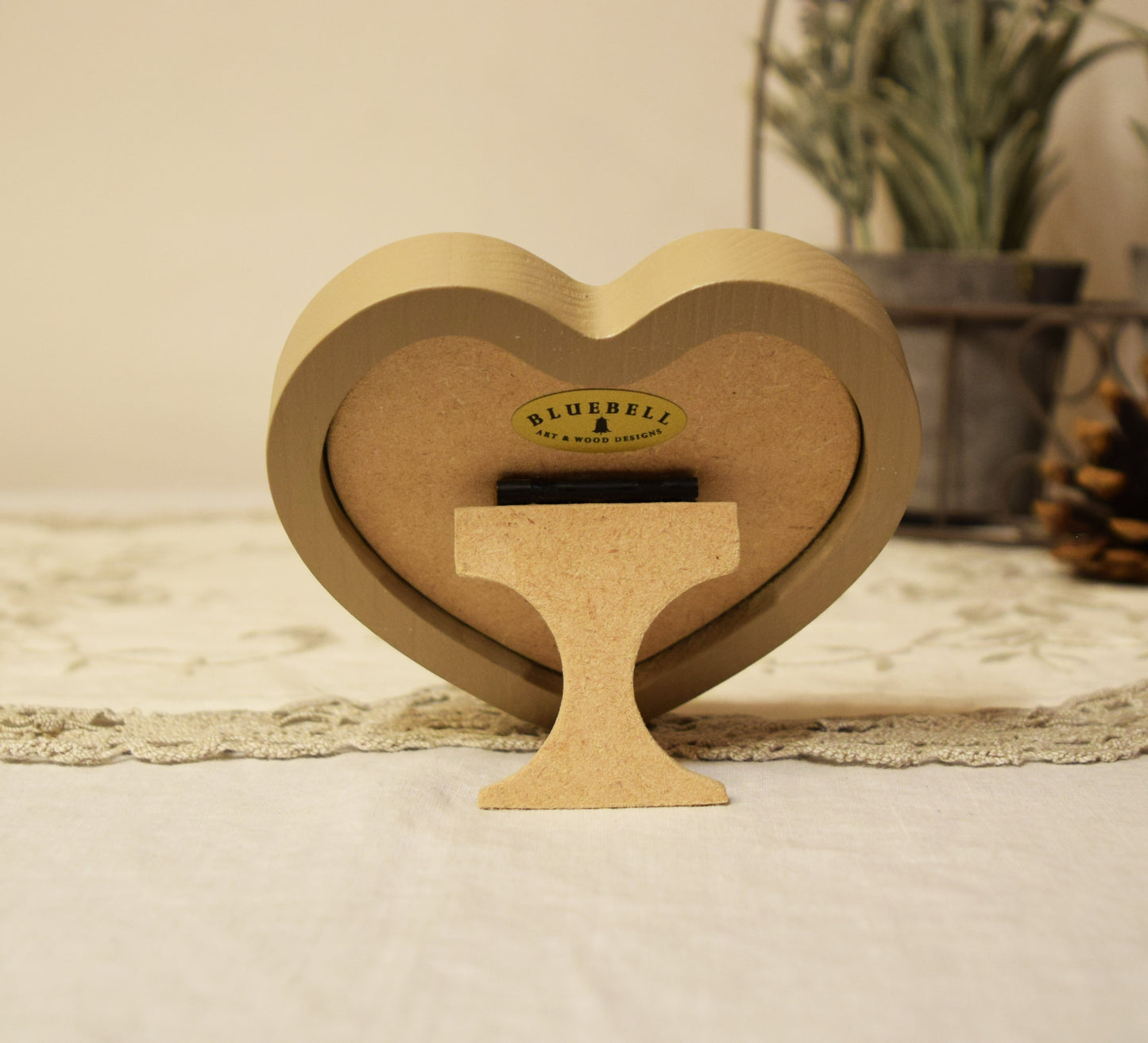 Latte 3" x 3" Heart Handmade Wooden Photo Picture Frame